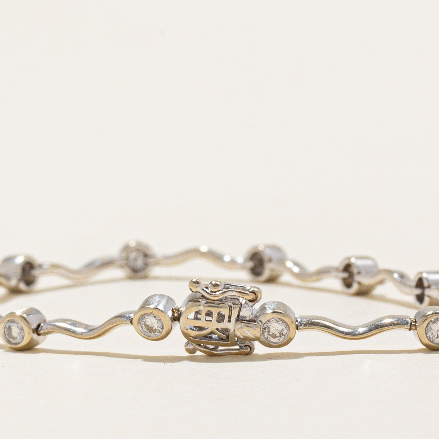 Bezel Set Diamond Wave Tennis Bracelet | 0.50ctw | 6.5''|