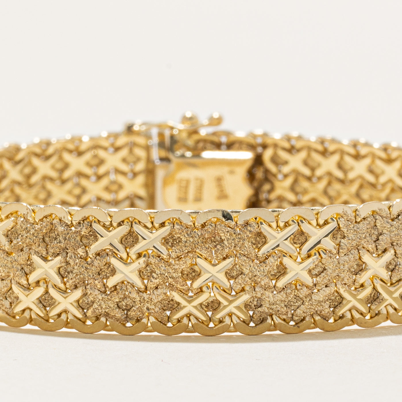 Brushed & Polished Woven Bracelet | 7.5" |