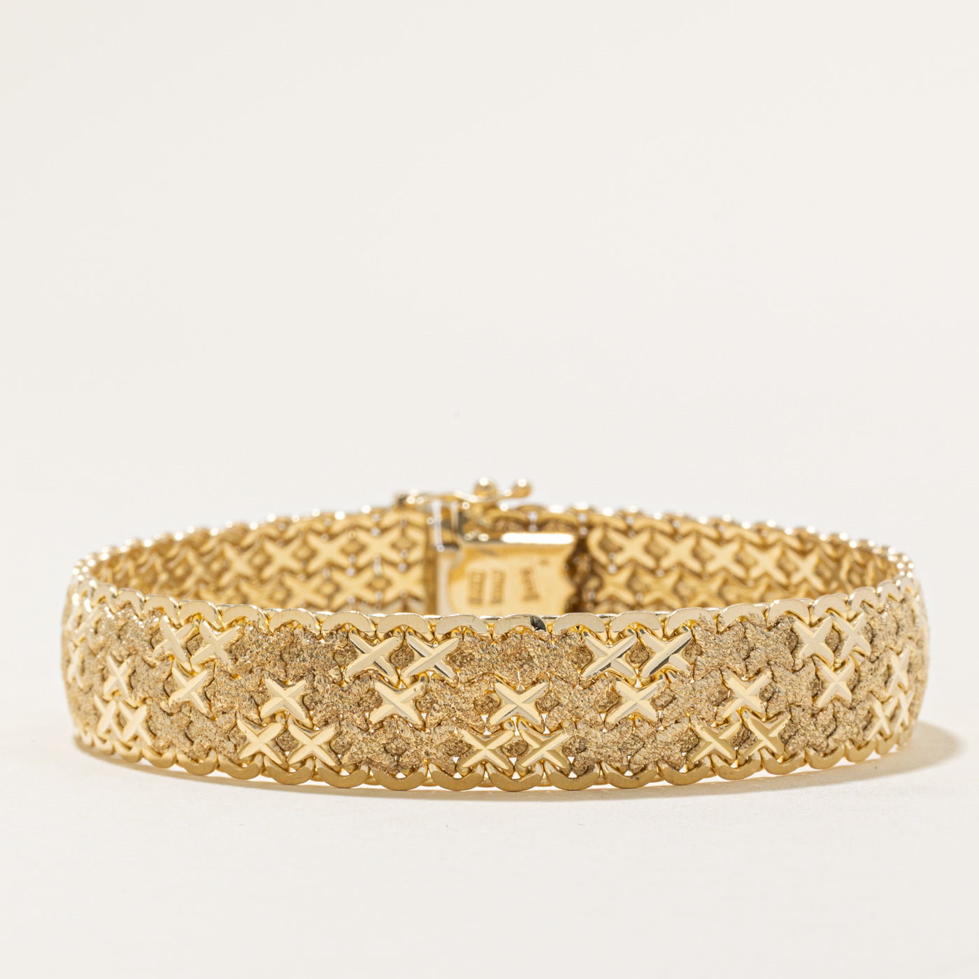 Brushed & Polished Woven Bracelet | 7.5" |