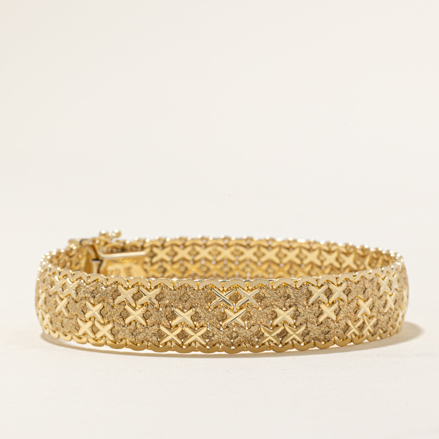 Brushed & Polished Woven Bracelet | 7.5" |