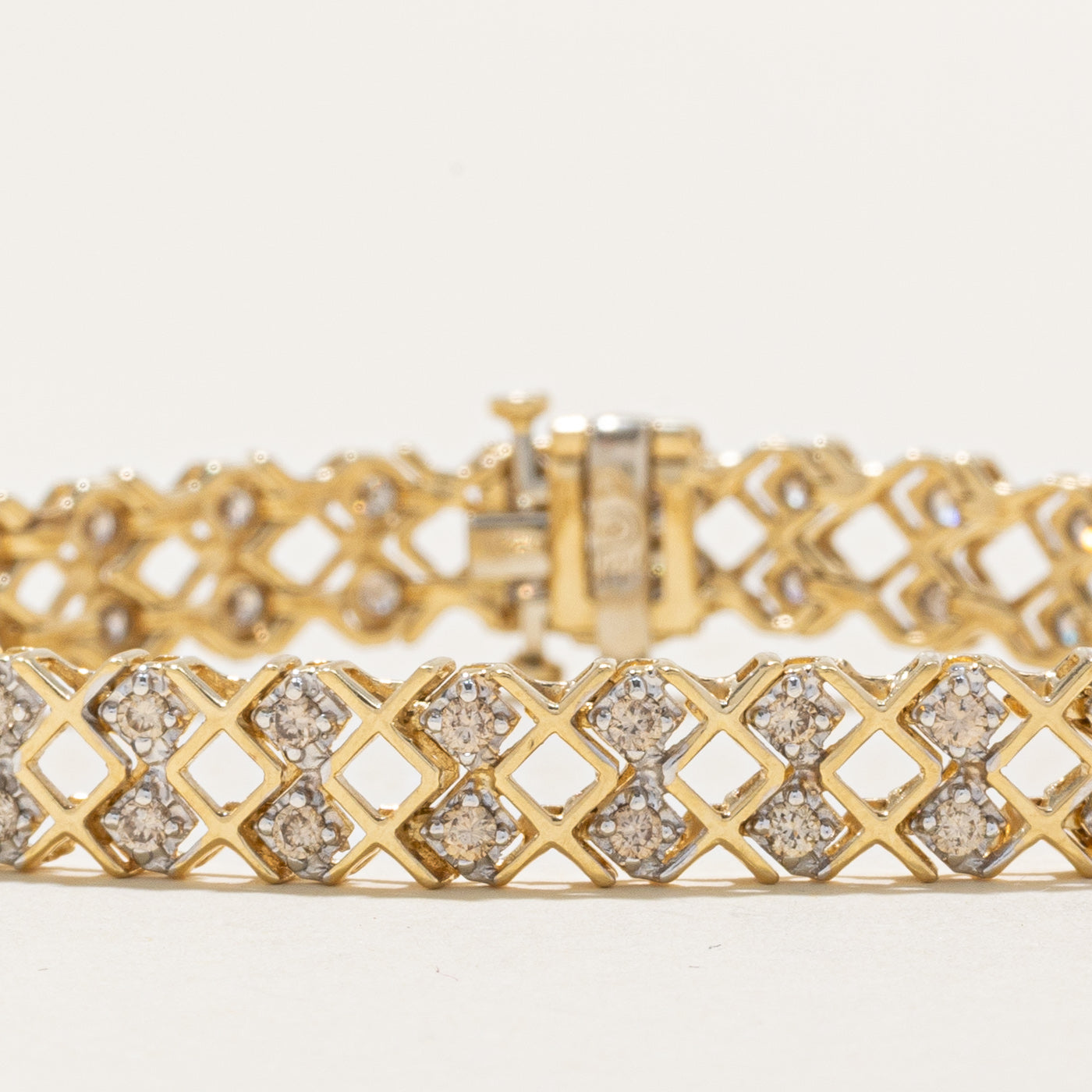 Diamond Crossover Chain Tennis Bracelet | 1.82 ctw | 7.5''|