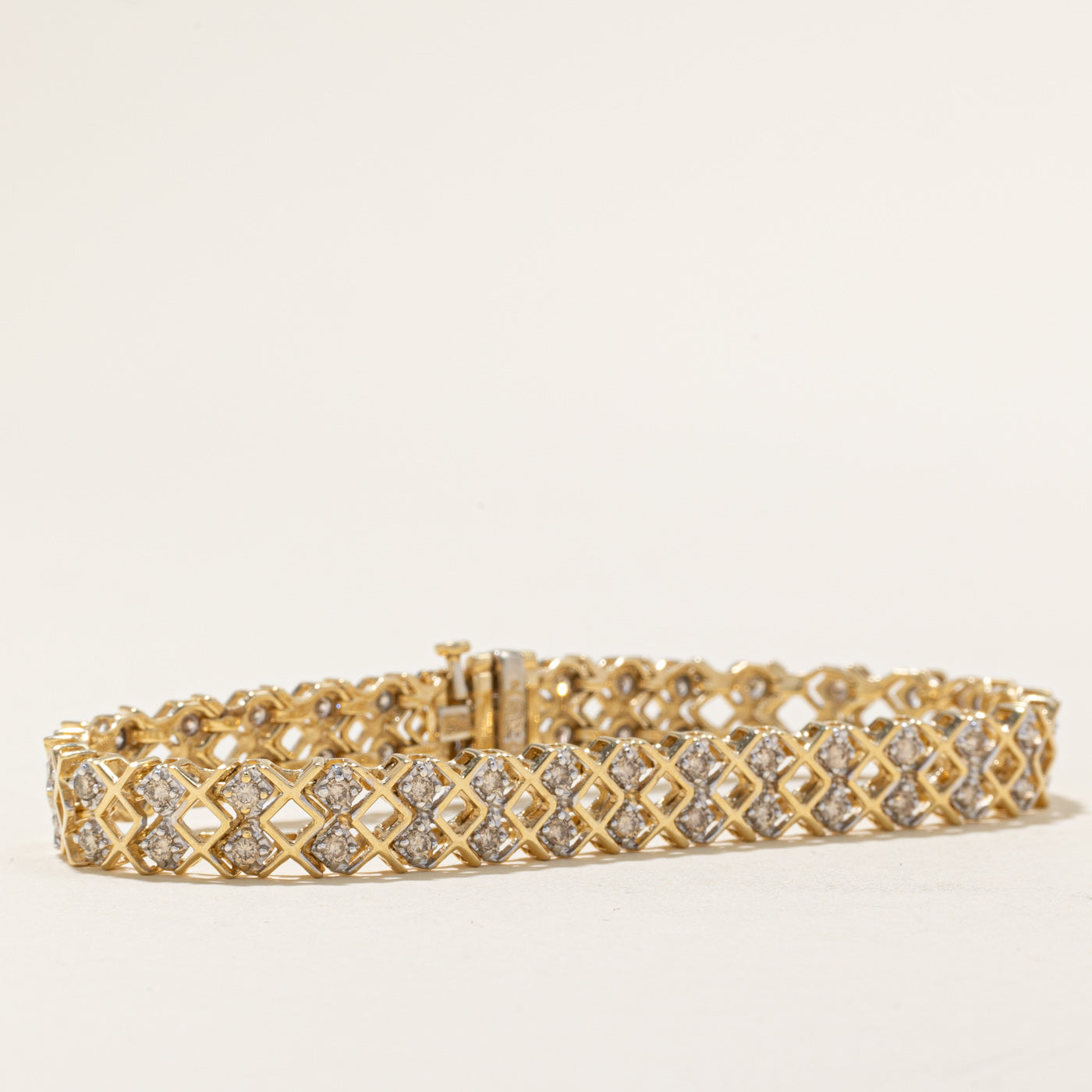 Diamond Crossover Chain Tennis Bracelet | 1.82 ctw | 7.5''|