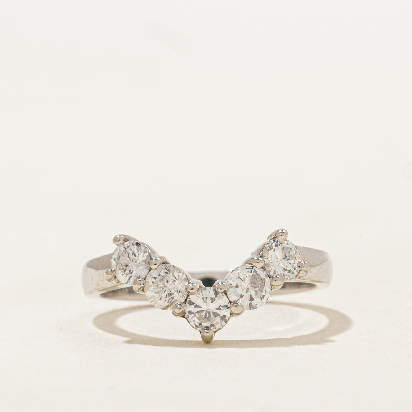 18k Five Stone Diamond Chevron Ring | 0.75ctw | SZ 6.75