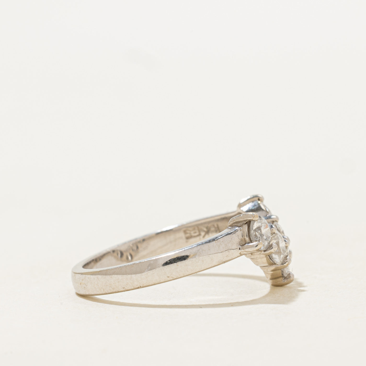 18k Five Stone Diamond Chevron Ring | 0.75ctw | SZ 6.75