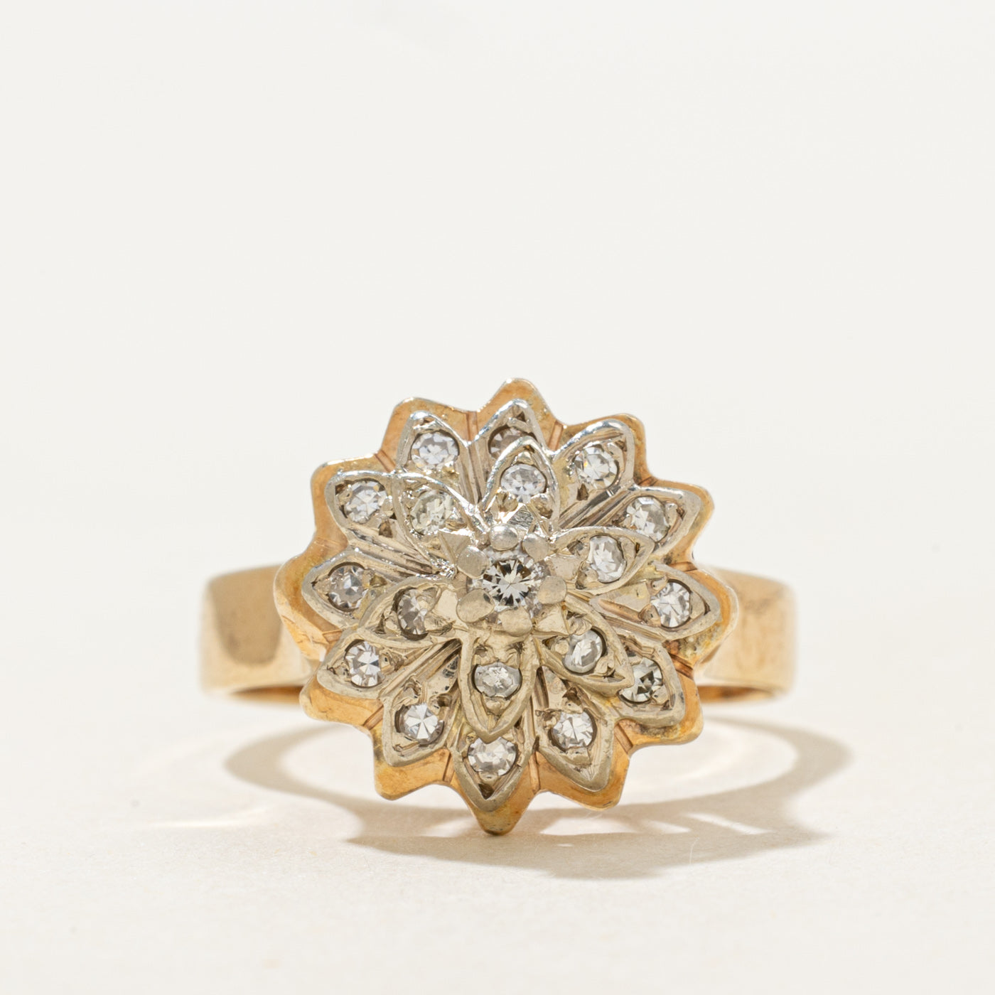 Diamond Cluster Floral Cocktail Ring | 0.25ctw | SZ 5.75