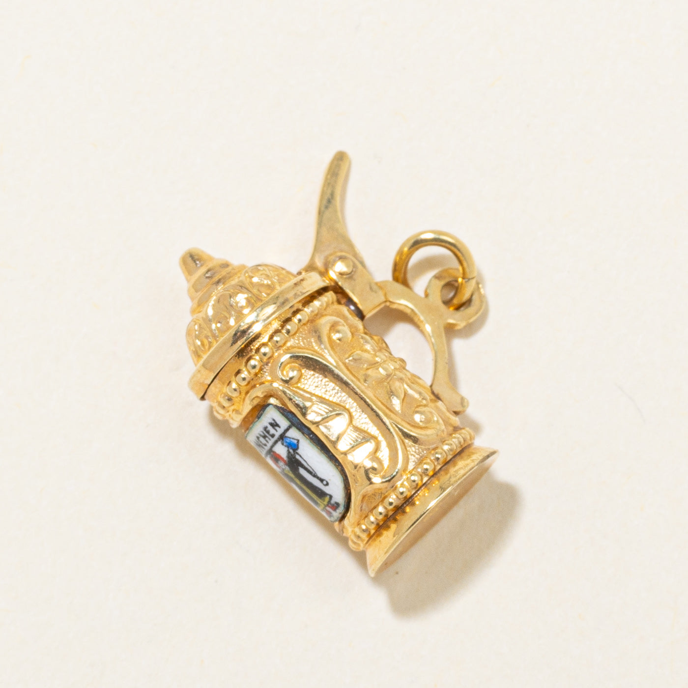 8k Yellow Gold München Enamel Beer Stein Charm