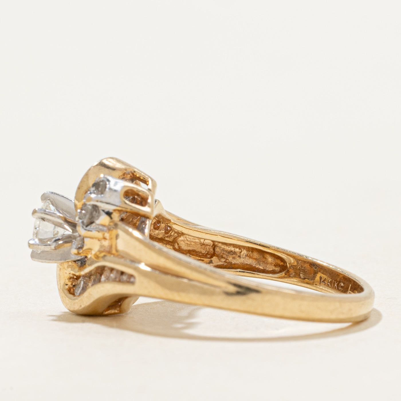 Diamond Waterfall Bypass Ring | 0.48ctw | SZ 4.25