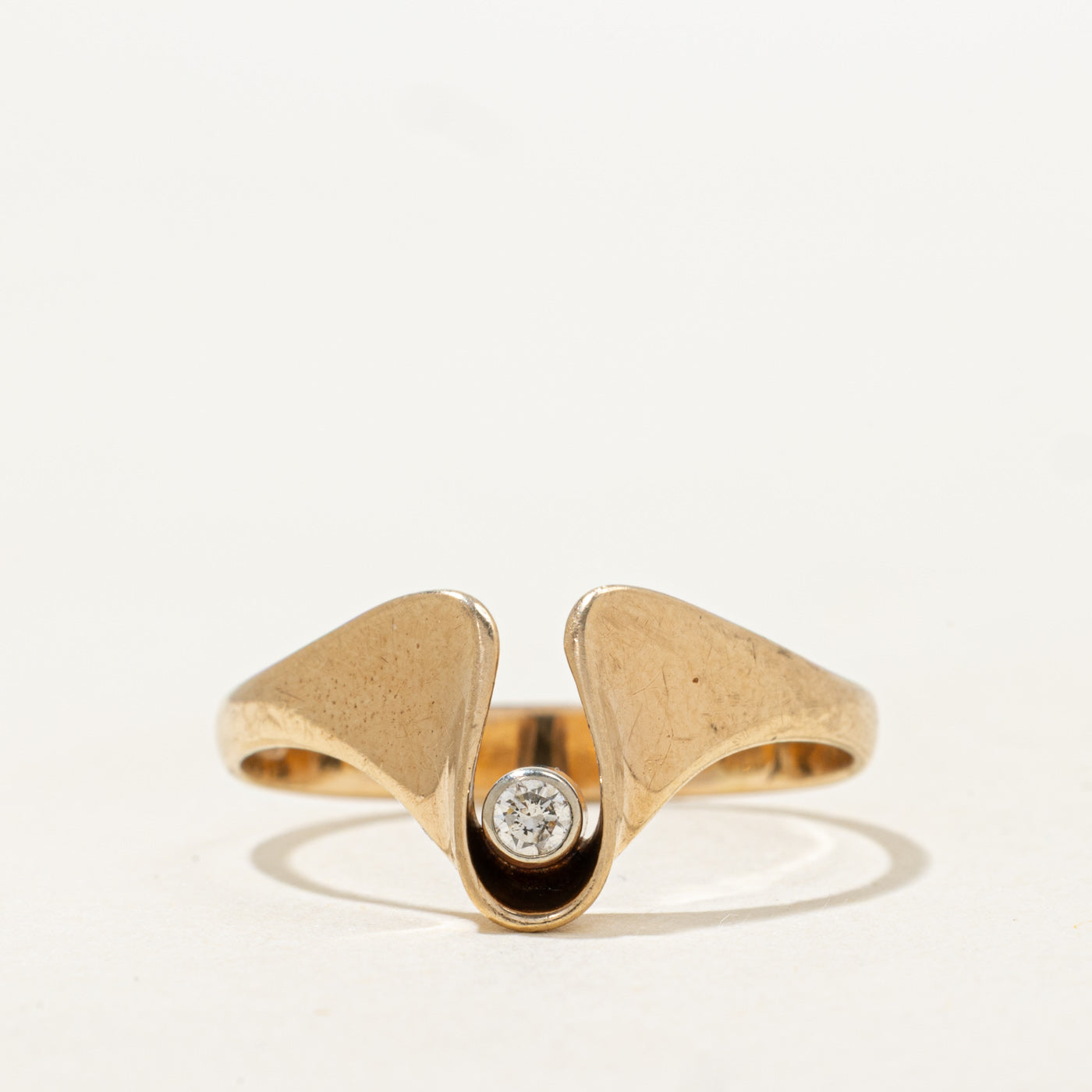 Bezel Set Diamond Abstract Ring | 0.06ct | SZ 9.25