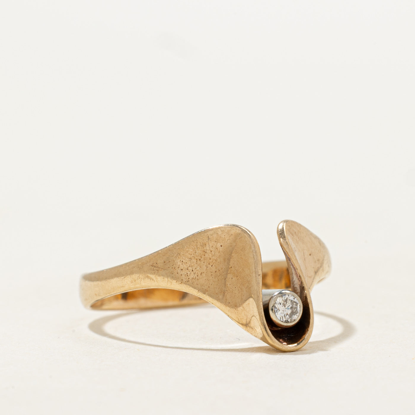 Bezel Set Diamond Abstract Ring | 0.06ct | SZ 9.25