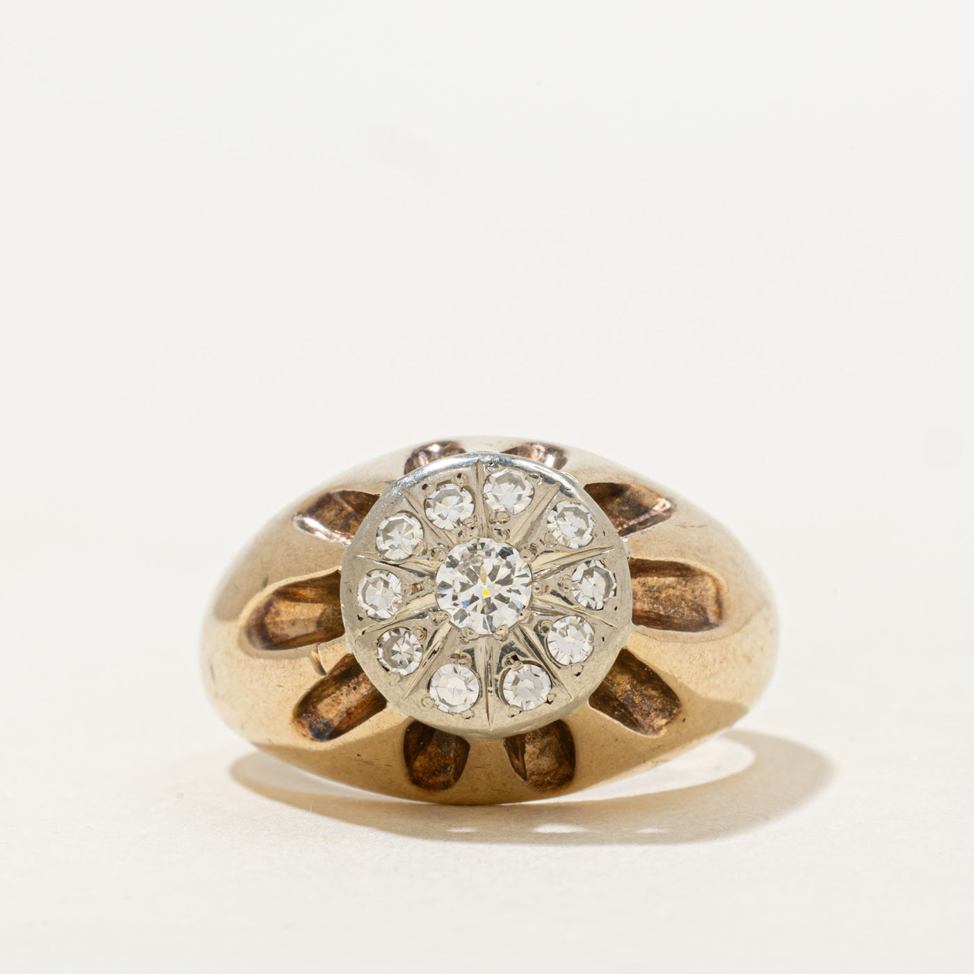 Illusion Set Diamond Cluster Cocktail Ring | 0.38ctw | SZ 7