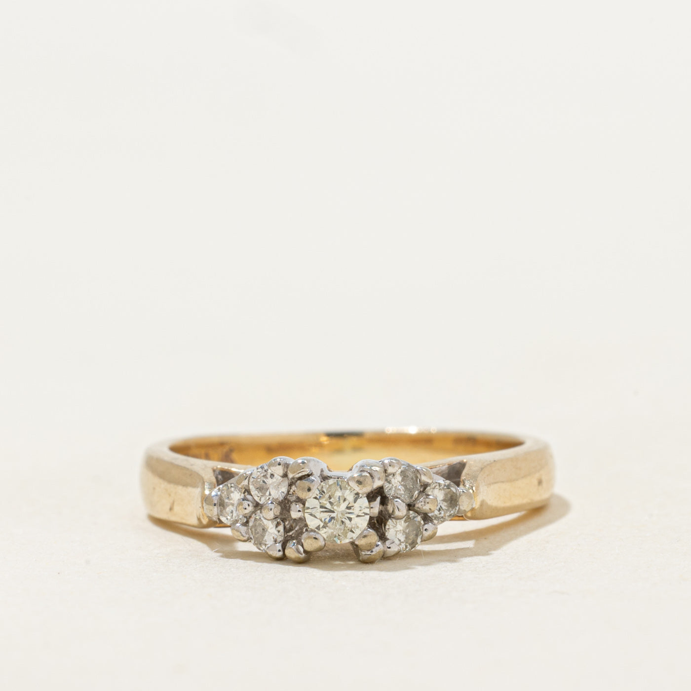 Yellow Gold Diamond Cluster Ring | 0.23ctw | SZ 5.25