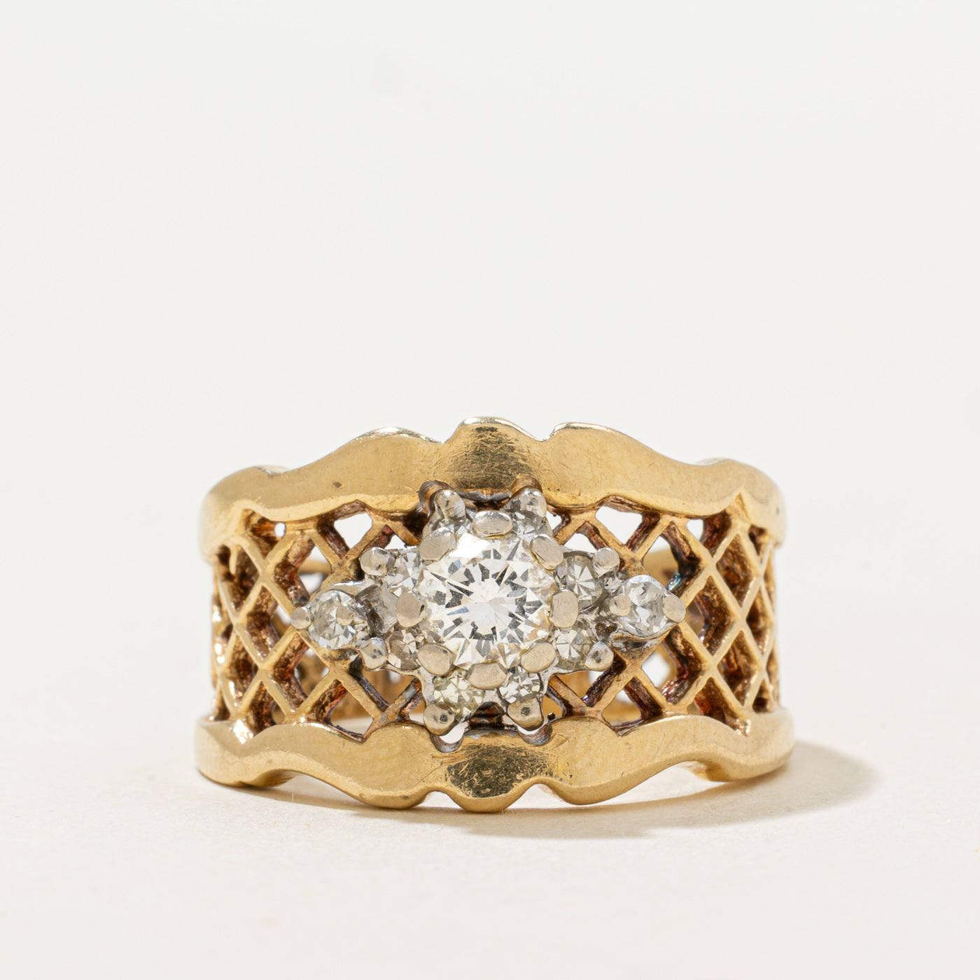 Diamond Petal Halo Openwork Ring | 0.53ct | SZ 6.5