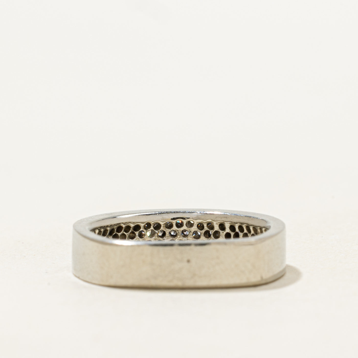 18k Pave Set Semi Eternity Diamond Band | 0.35ctw | 4.10mm | SZ 4.25