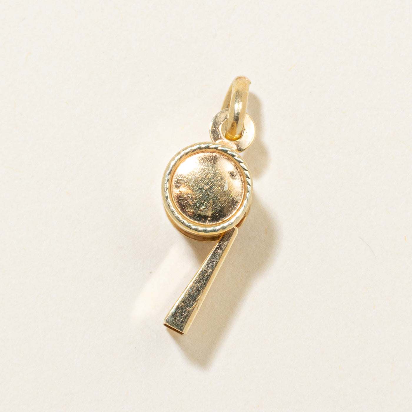 14k Yellow Gold Whistle Pendant