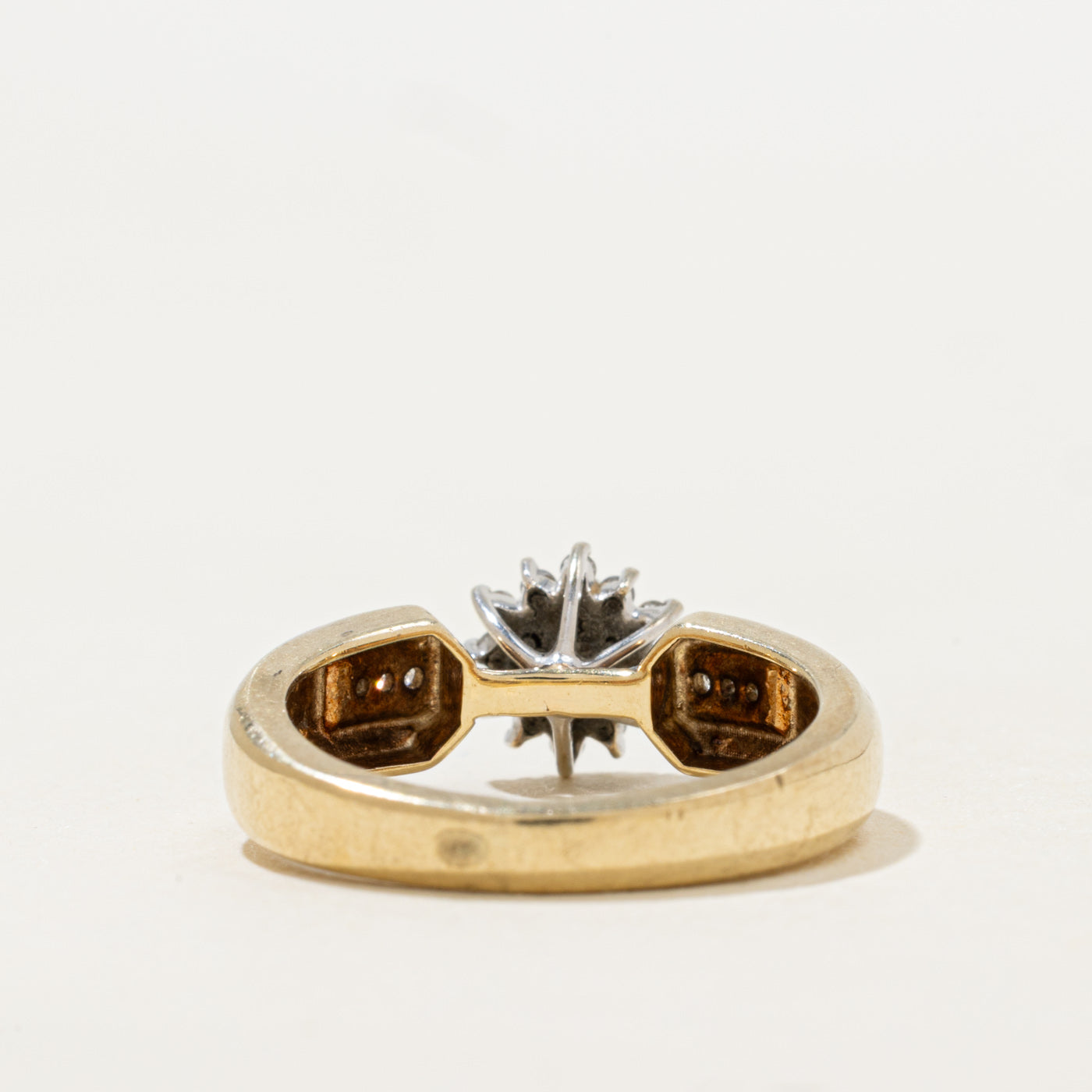 Yellow Gold Diamond Petal Cluster Ring | 0.20ctw | SZ 6