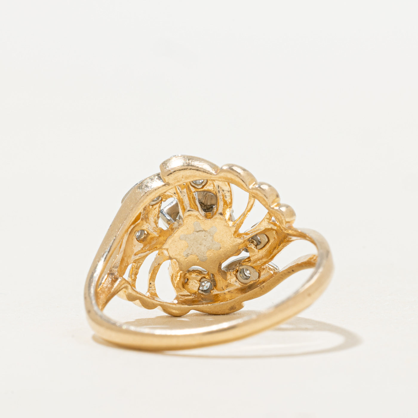 Diamond Openwork Floral Cocktail Ring | 0.30ctw | SZ 8.25