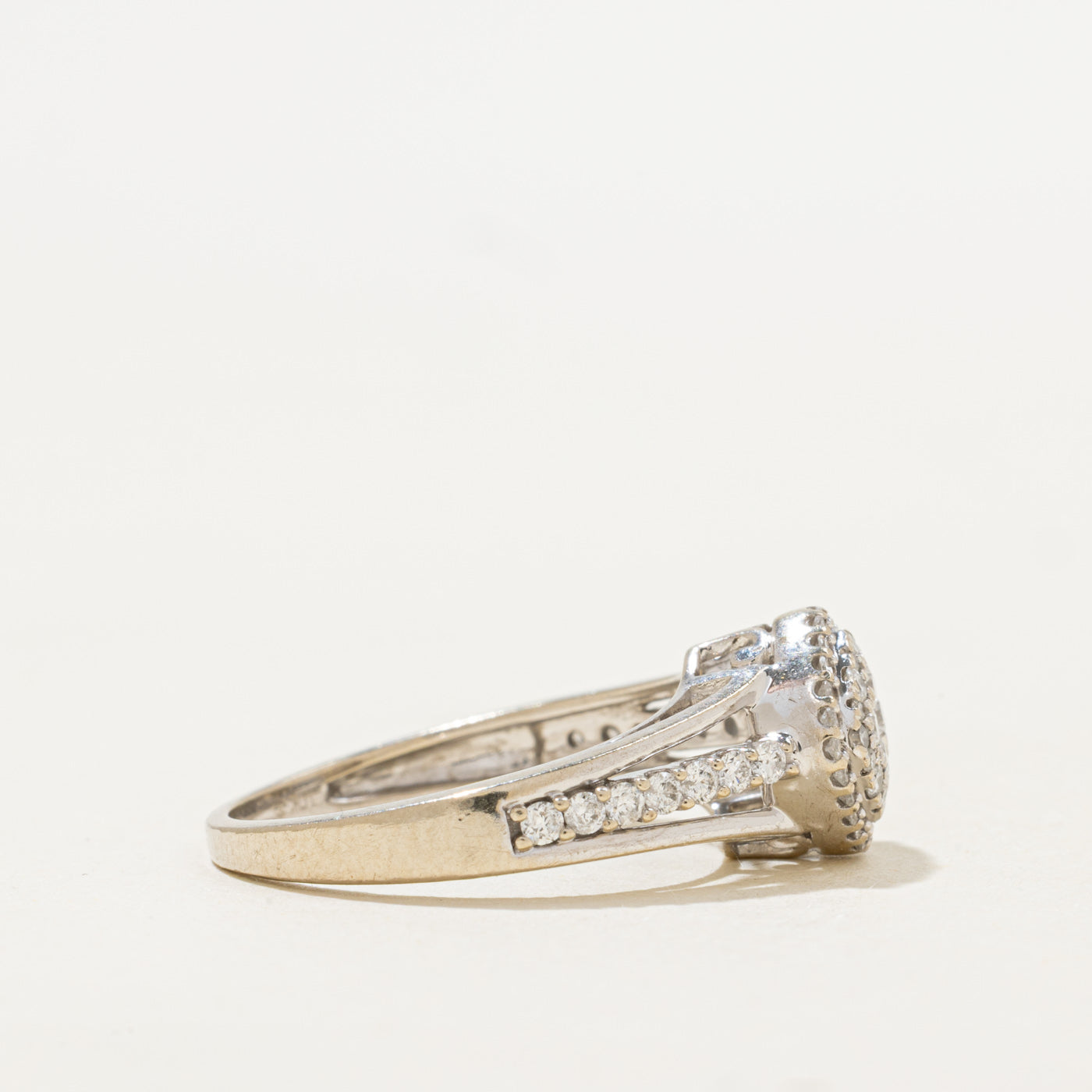 Diamond Cluster Halo Open Shank Ring | 0.60ctw | SZ 7
