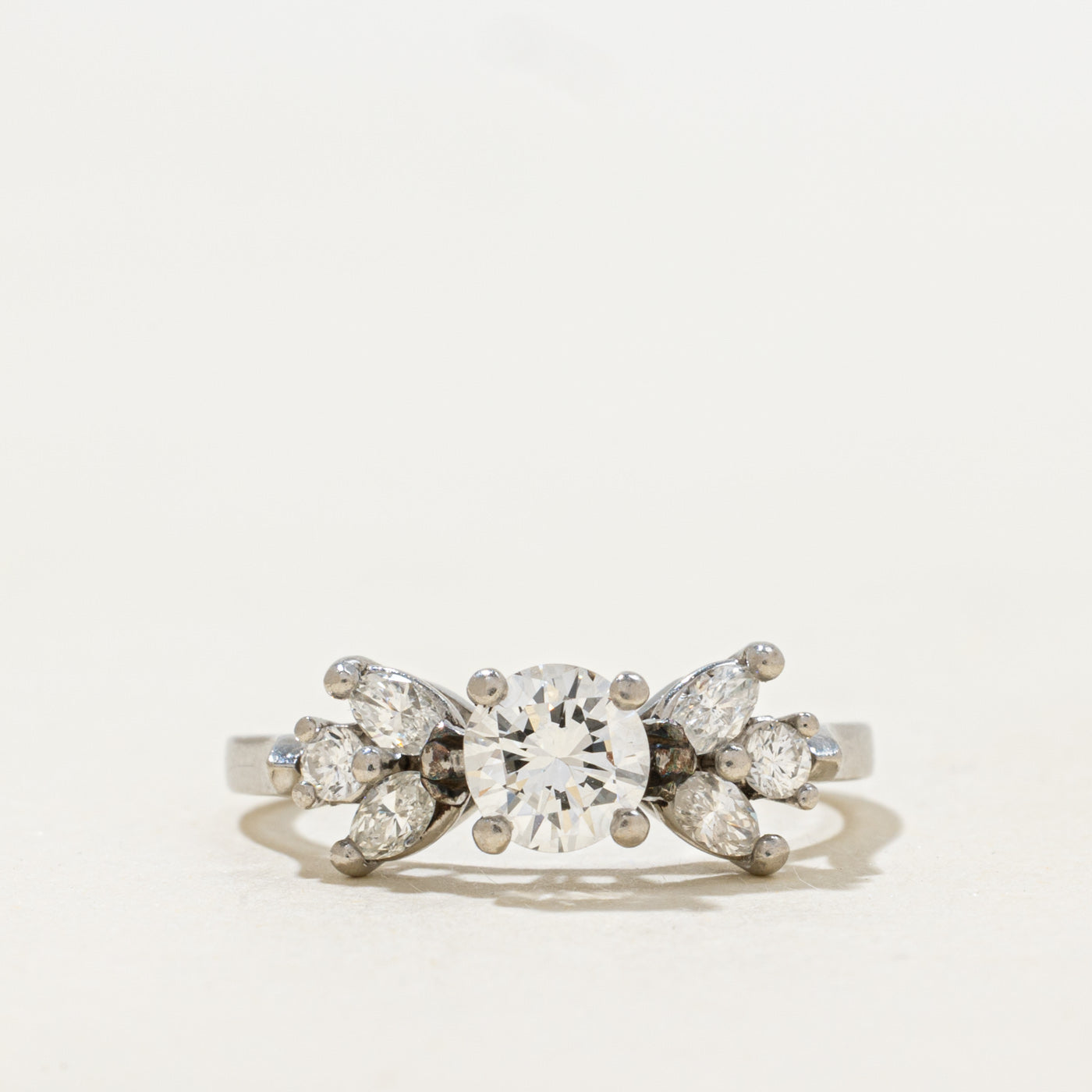900 Platinum Basket Set Diamond Ring | 0.74ctw | SZ 5.5