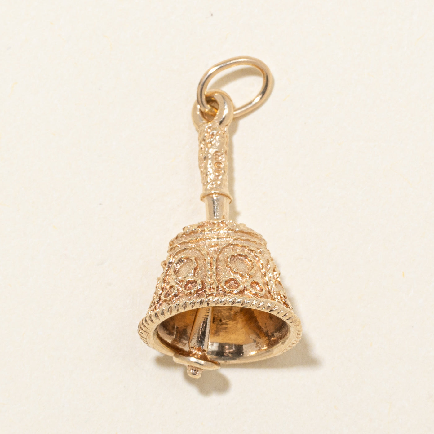 10k Yellow Gold Scrollwork Bell Pendant