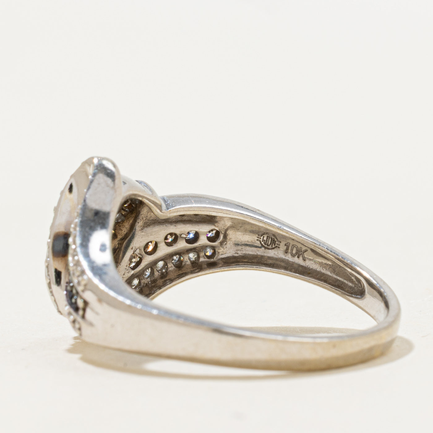 White Gold Brown & White Diamond Waterfall Ring | 0.66ctw | SZ 7.75