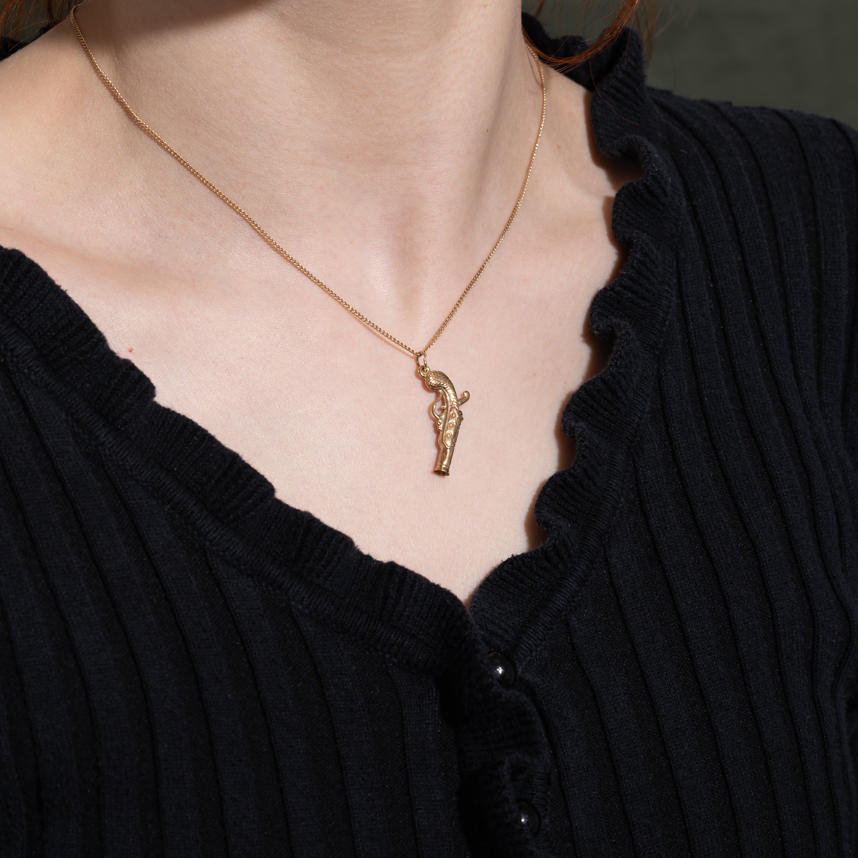 9k Yellow Gold Blunderbuss Gun Charm