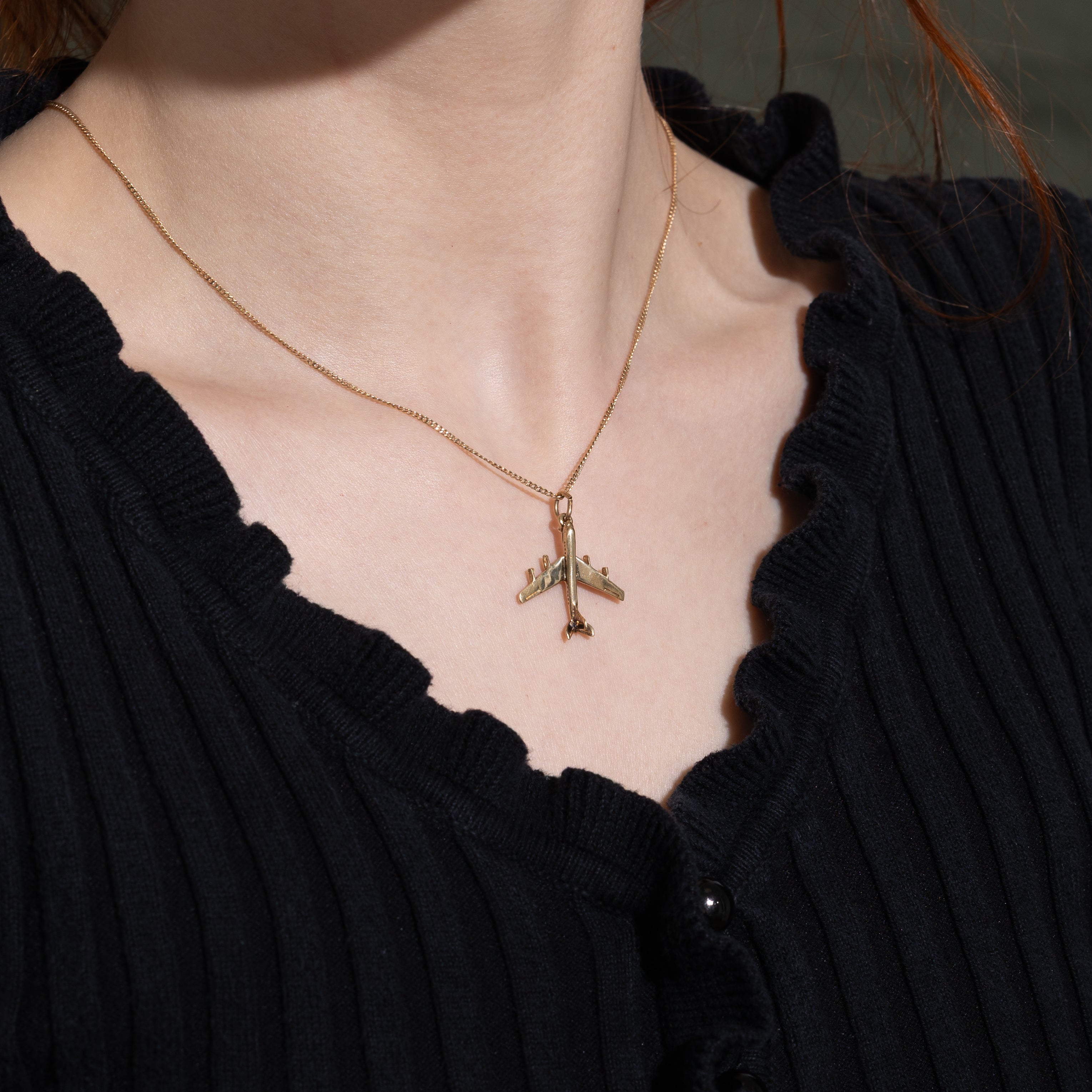 10k Yellow Gold Airplane Charm