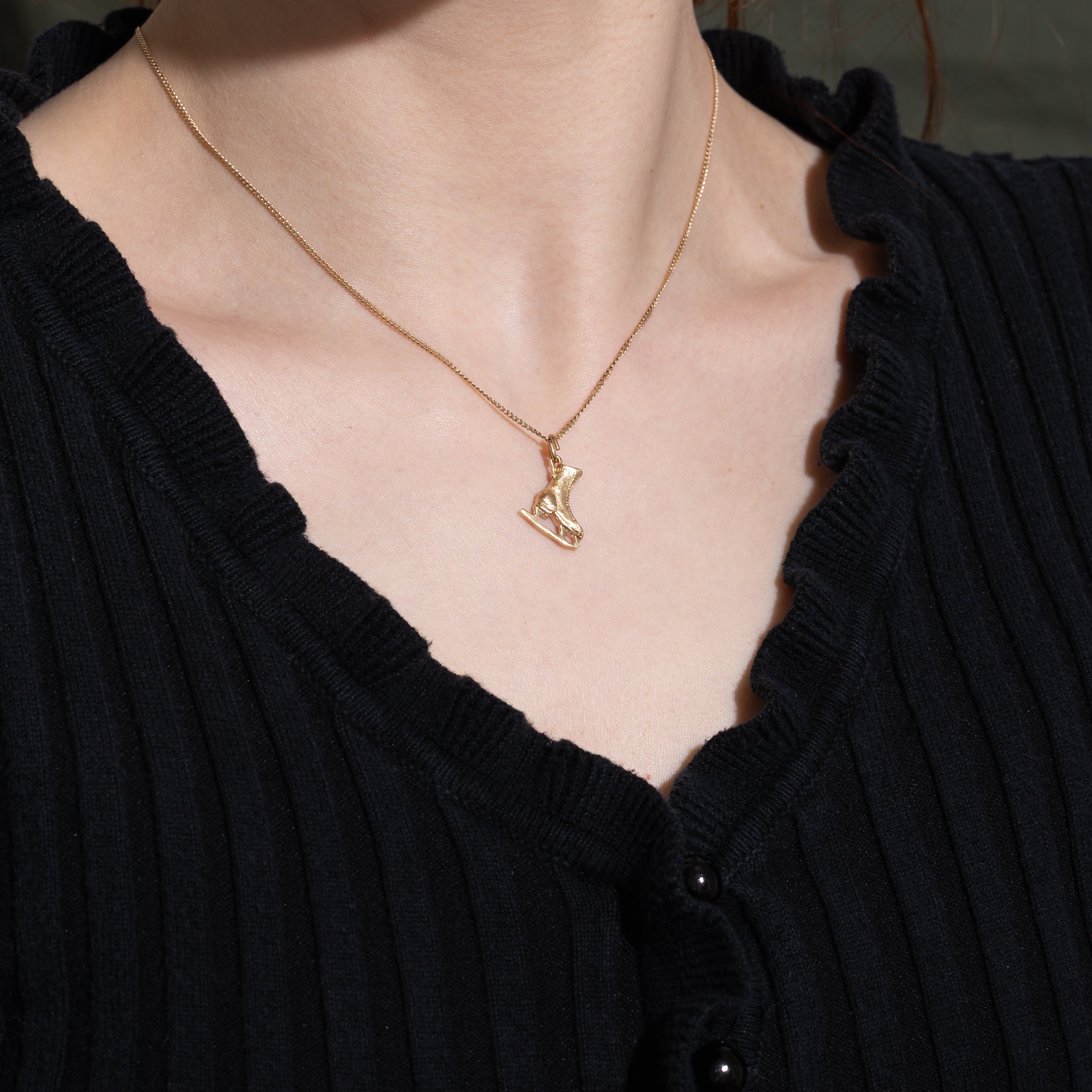 10k Yellow Gold Ice Skate Charm