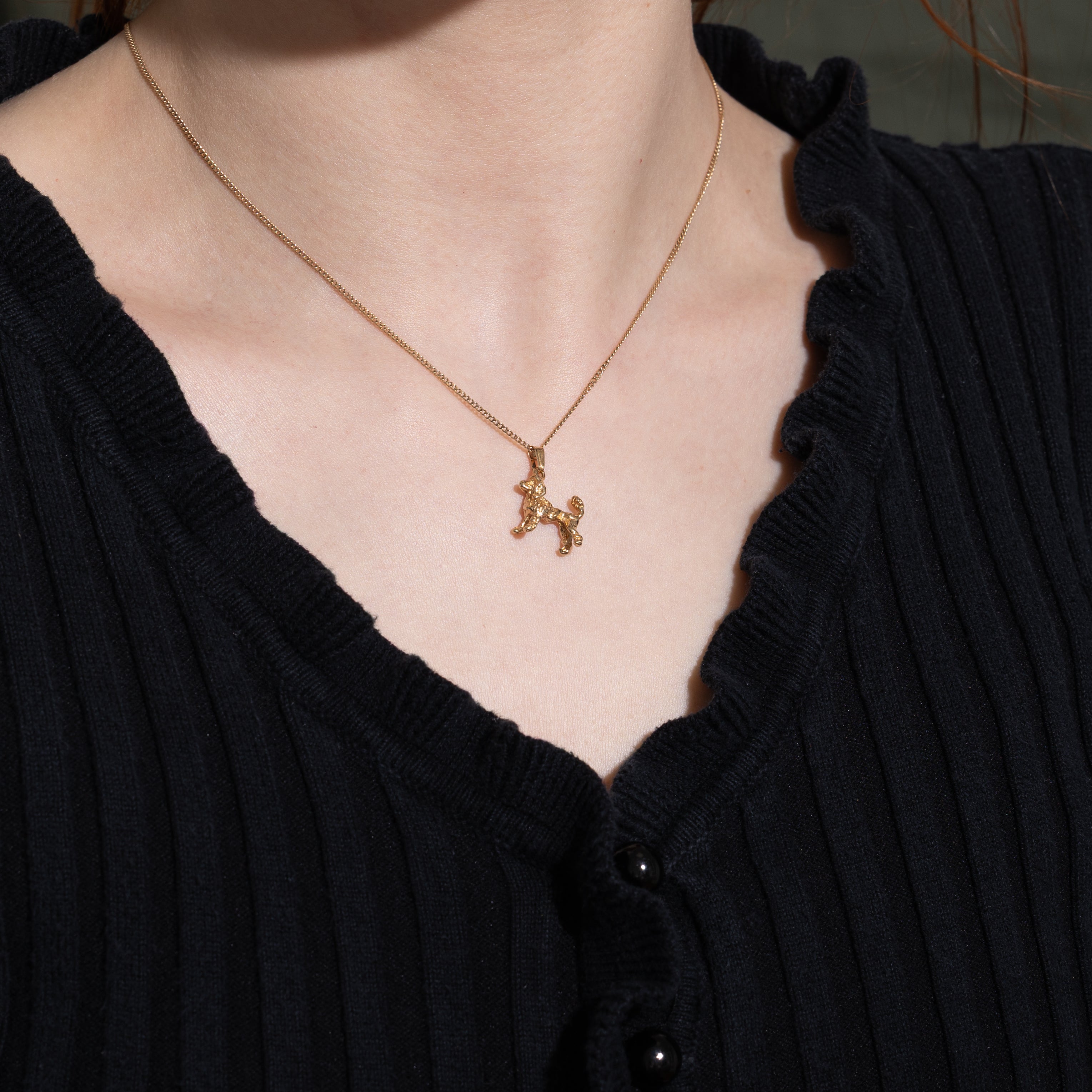 10k Yellow Gold Poodle Pendant