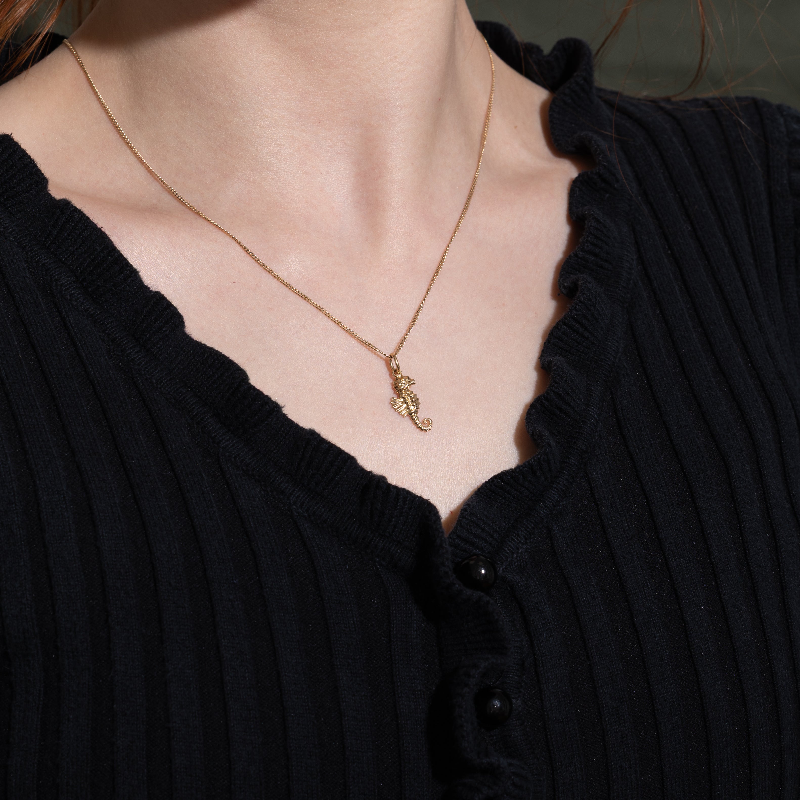14k Yellow Gold Seahorse Charm