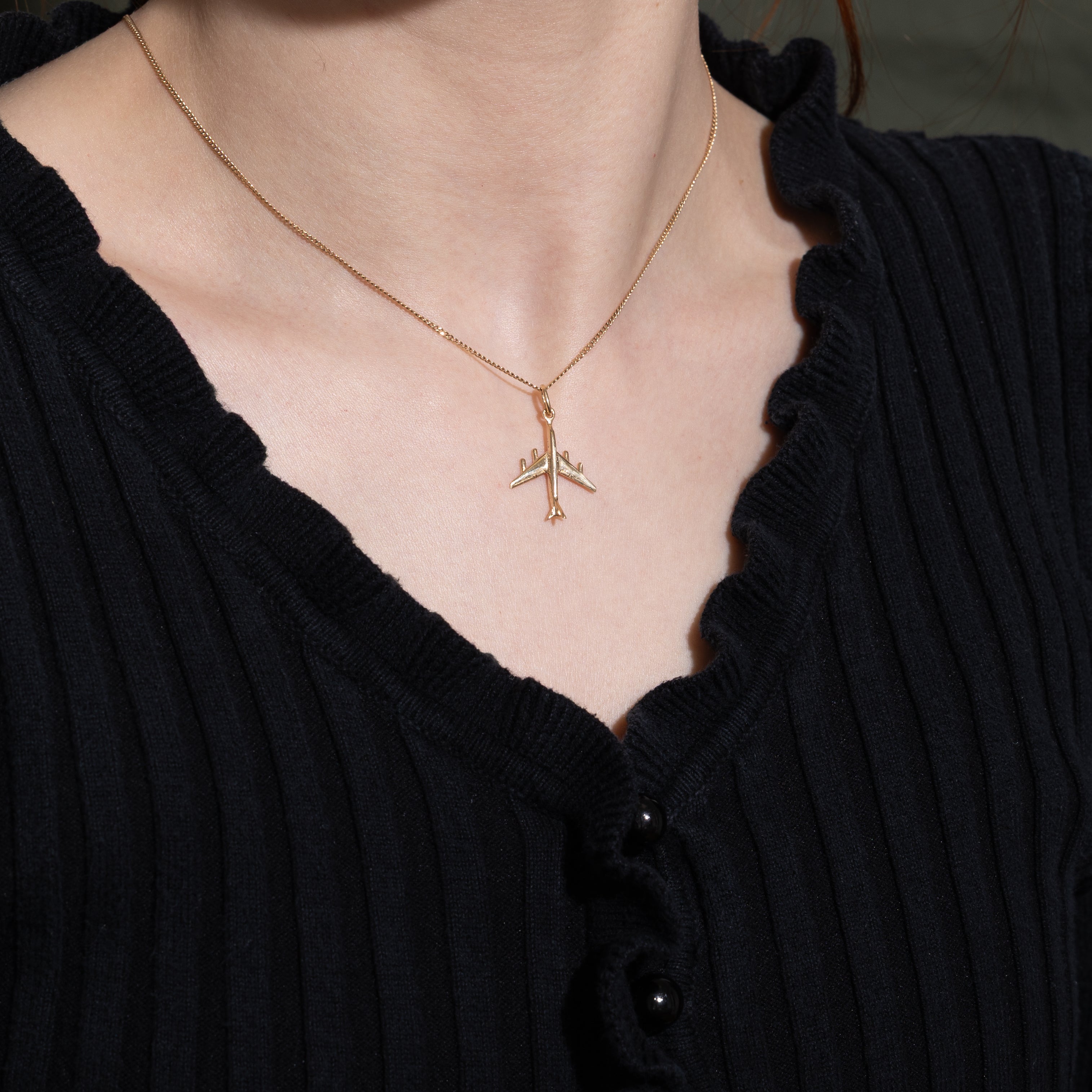 10k Yellow Gold Airplane Charm