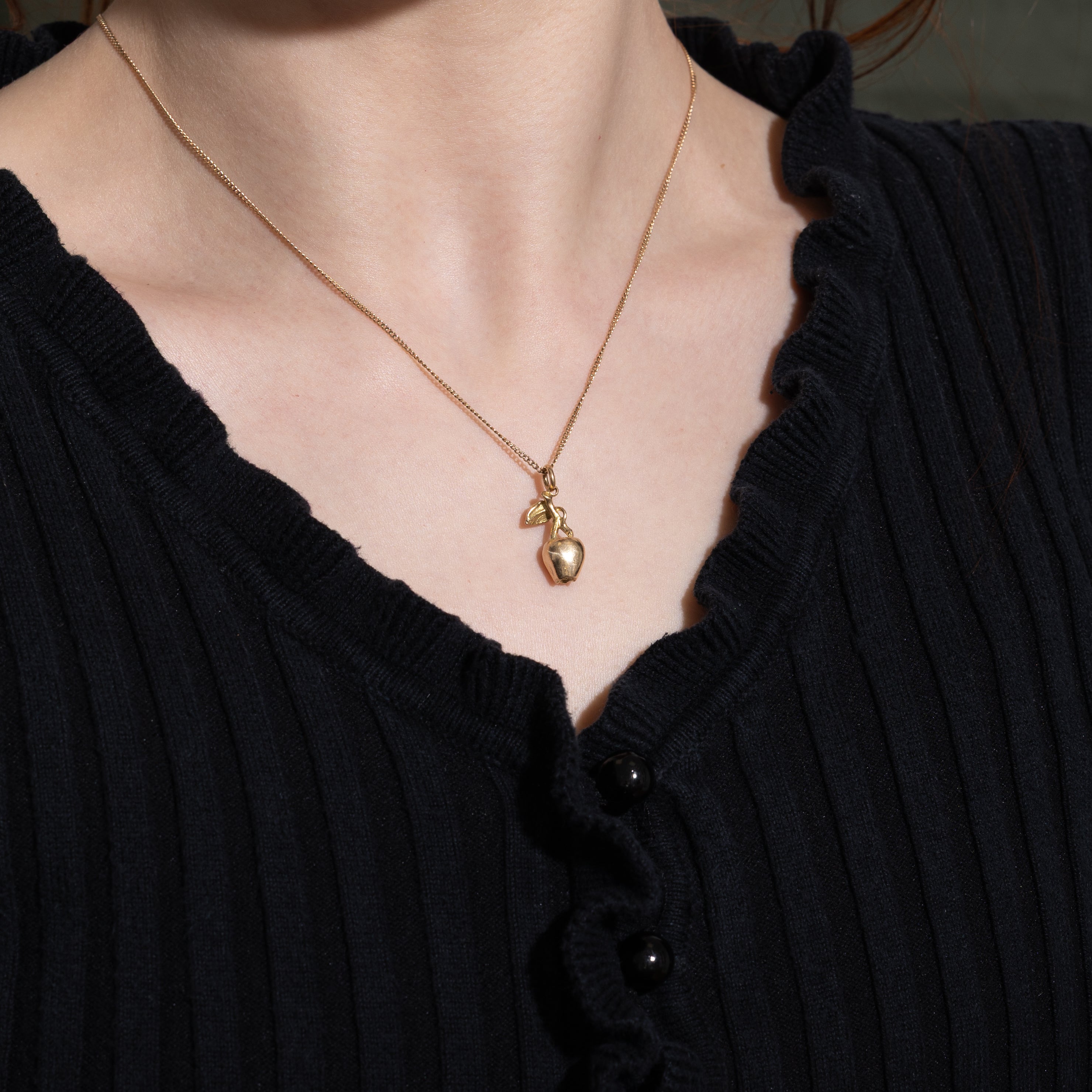 14k Yellow Gold Apple Charm