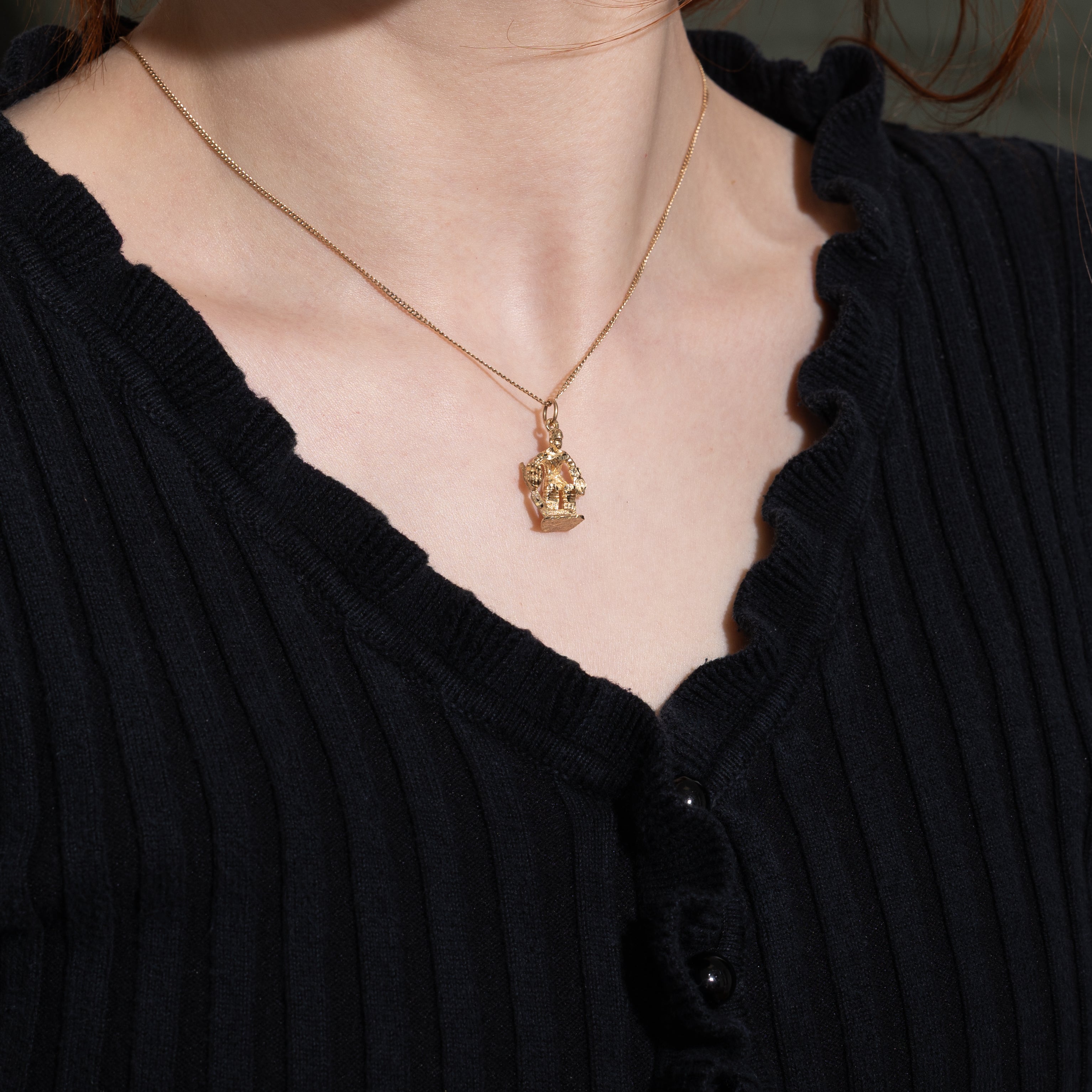 10k Yellow Gold Hockey Goalie Charm