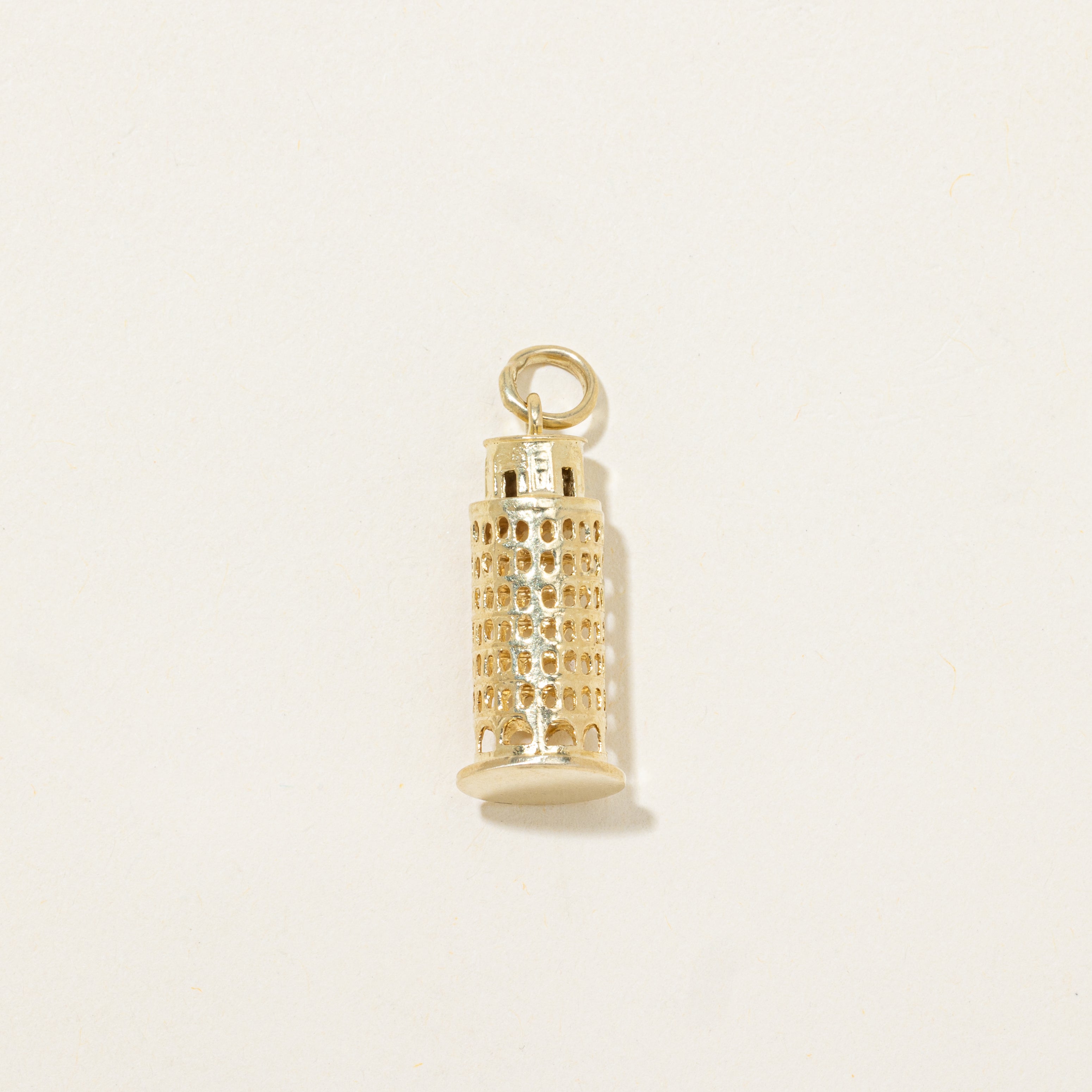 Vintage Italian 14k Yellow Gold Leaning Tower Of Pisa Charm