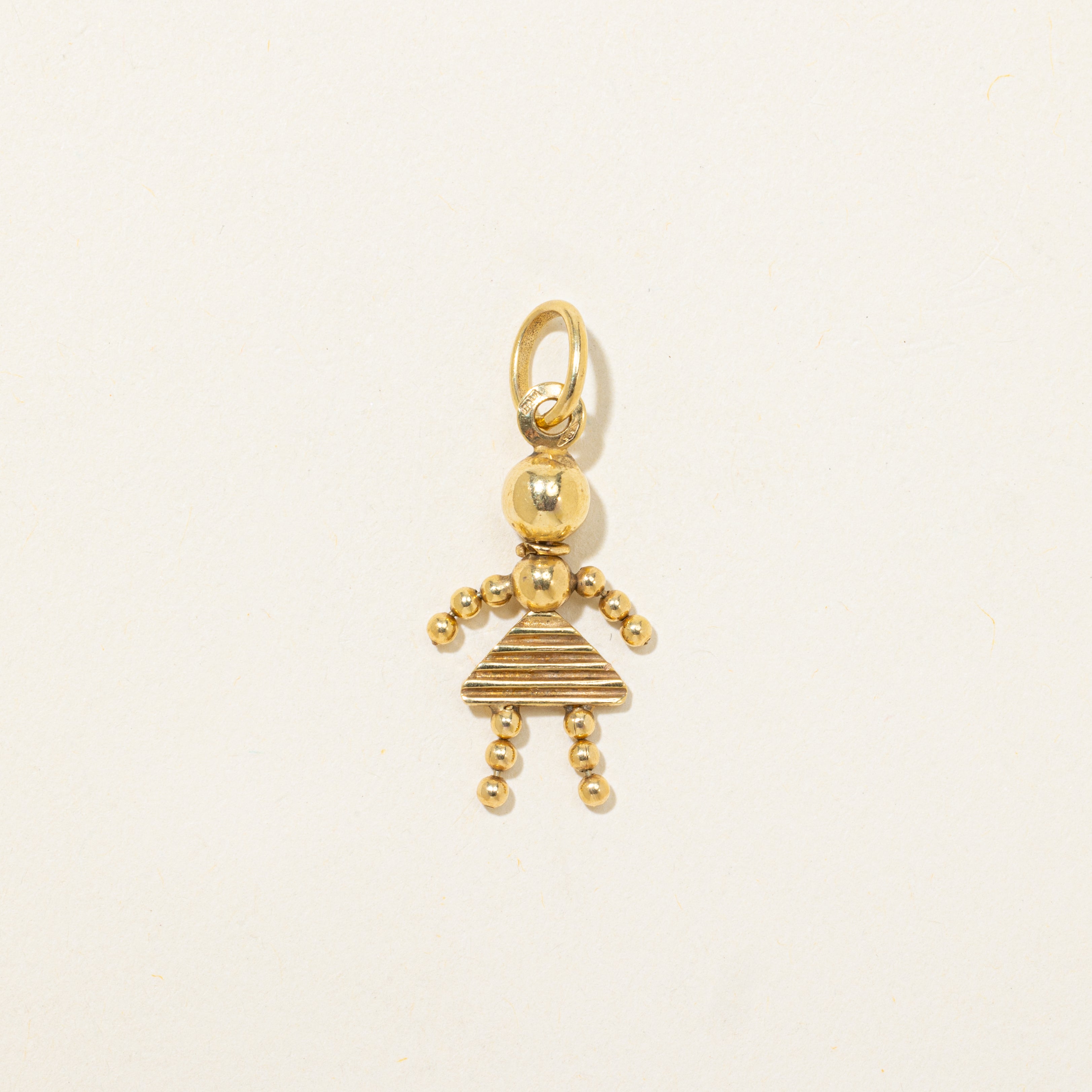 14k Yellow Gold Geometric Girl Charm