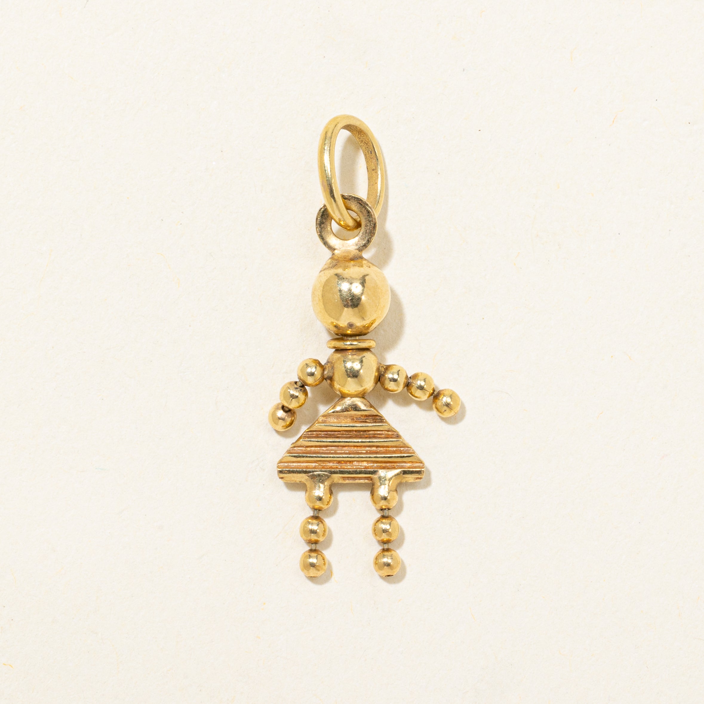 14k Yellow Gold Geometric Girl Charm