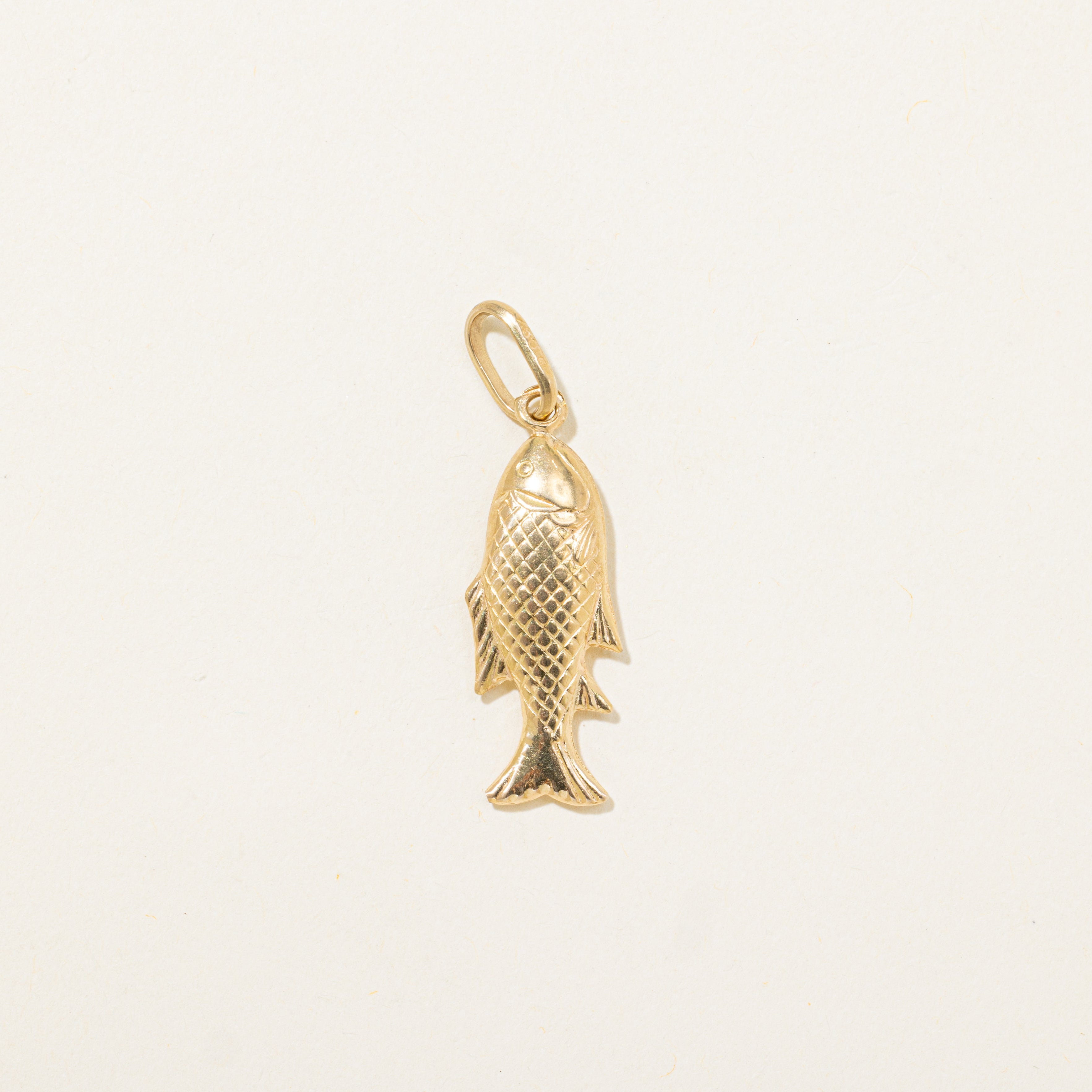 18k Yellow Gold Fish Charm