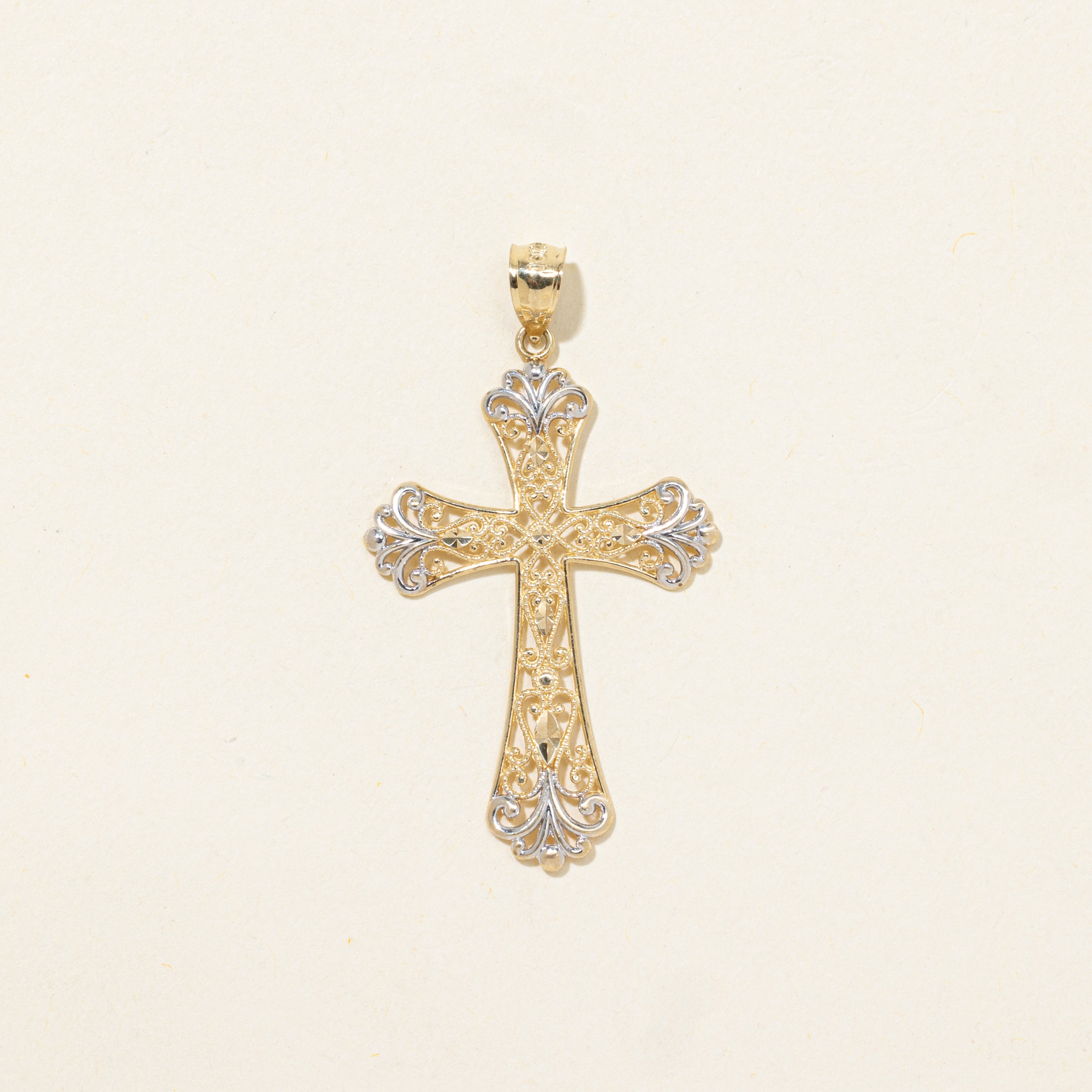 10k Yellow Gold Ornate Cross Pendant