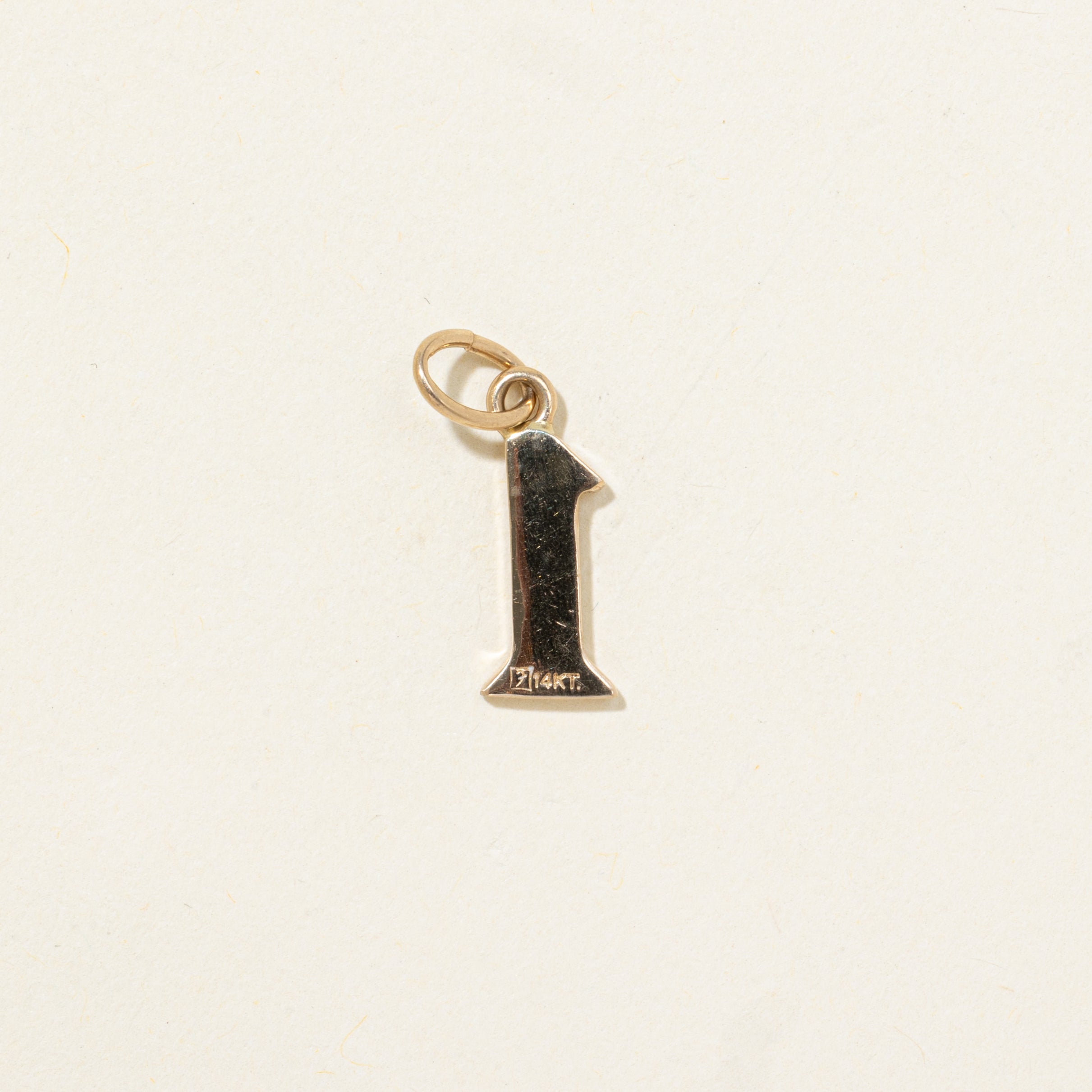 14k Yellow Gold Number "1" Charm