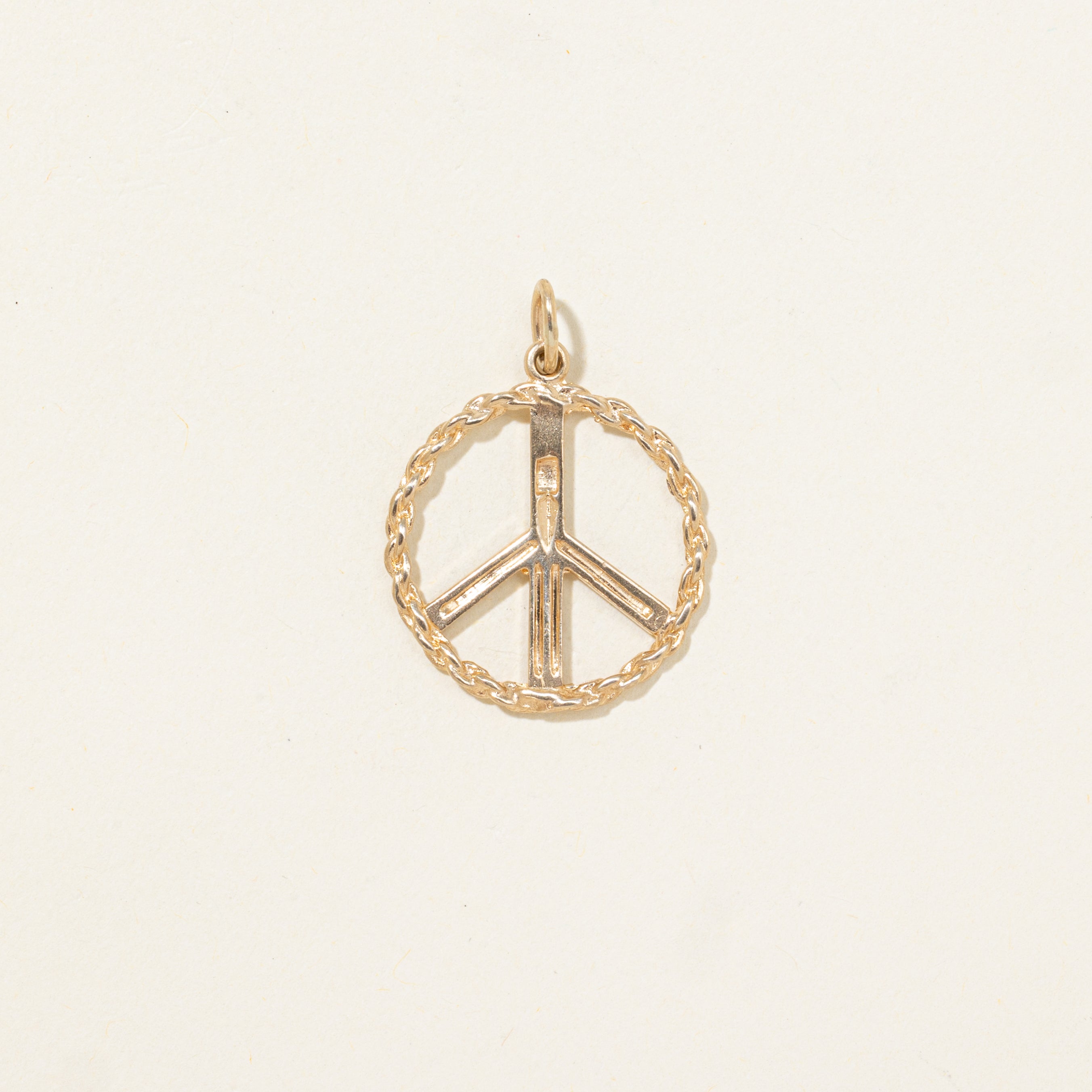 10k Yellow Gold Peace Sign Charm