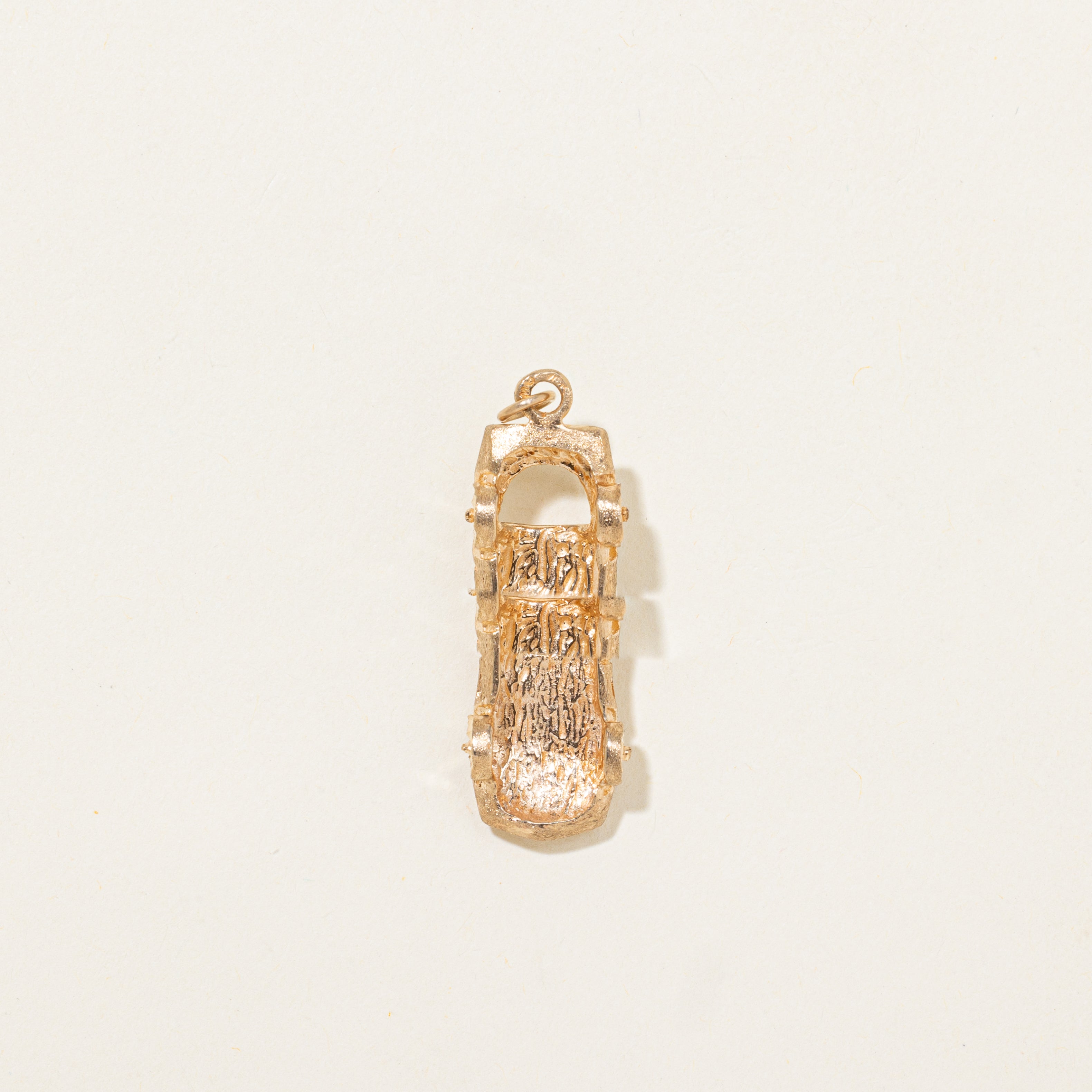14k Yellow Gold Racecar Charm