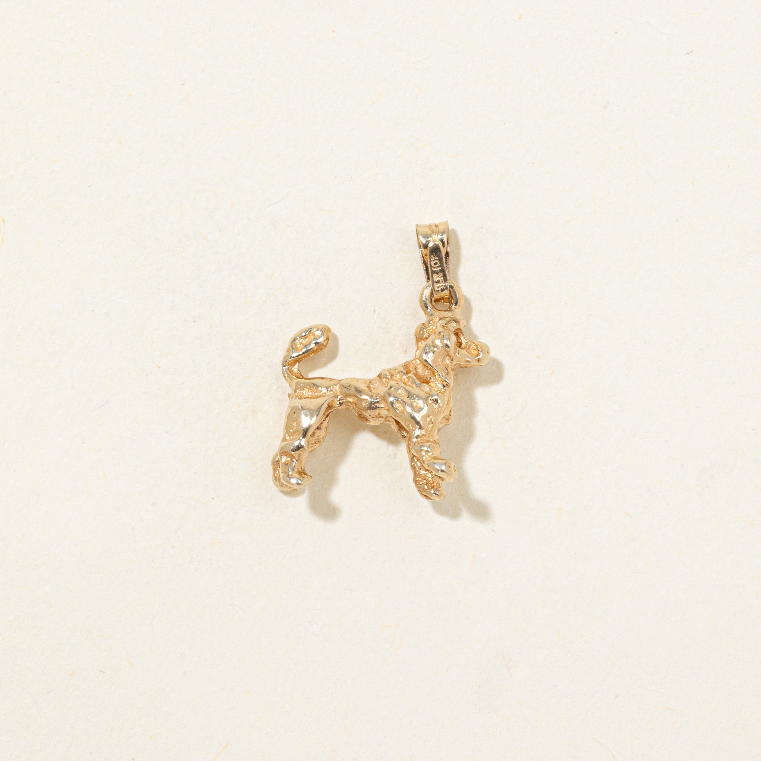 10k Yellow Gold Poodle Pendant