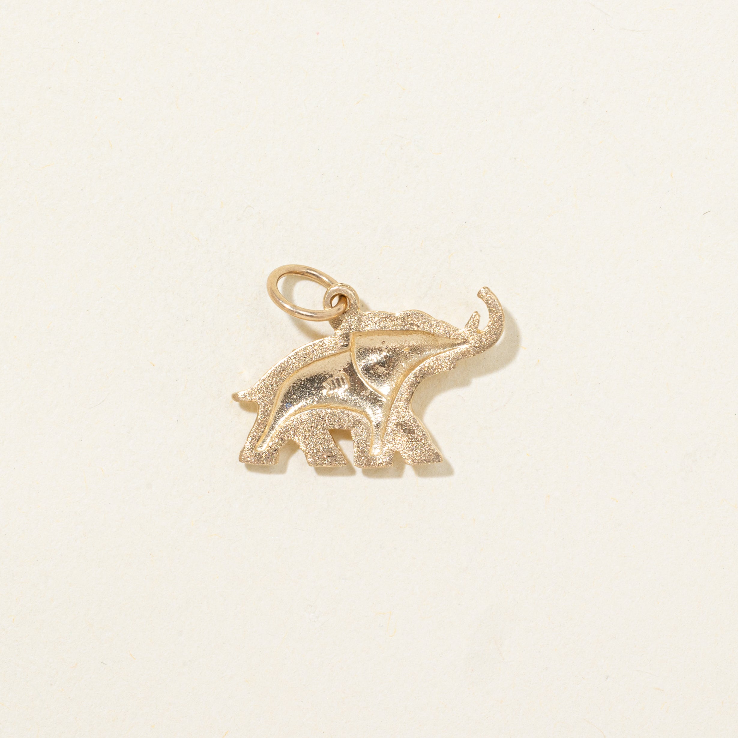 10k Yellow Gold Detailed Elephant Charm