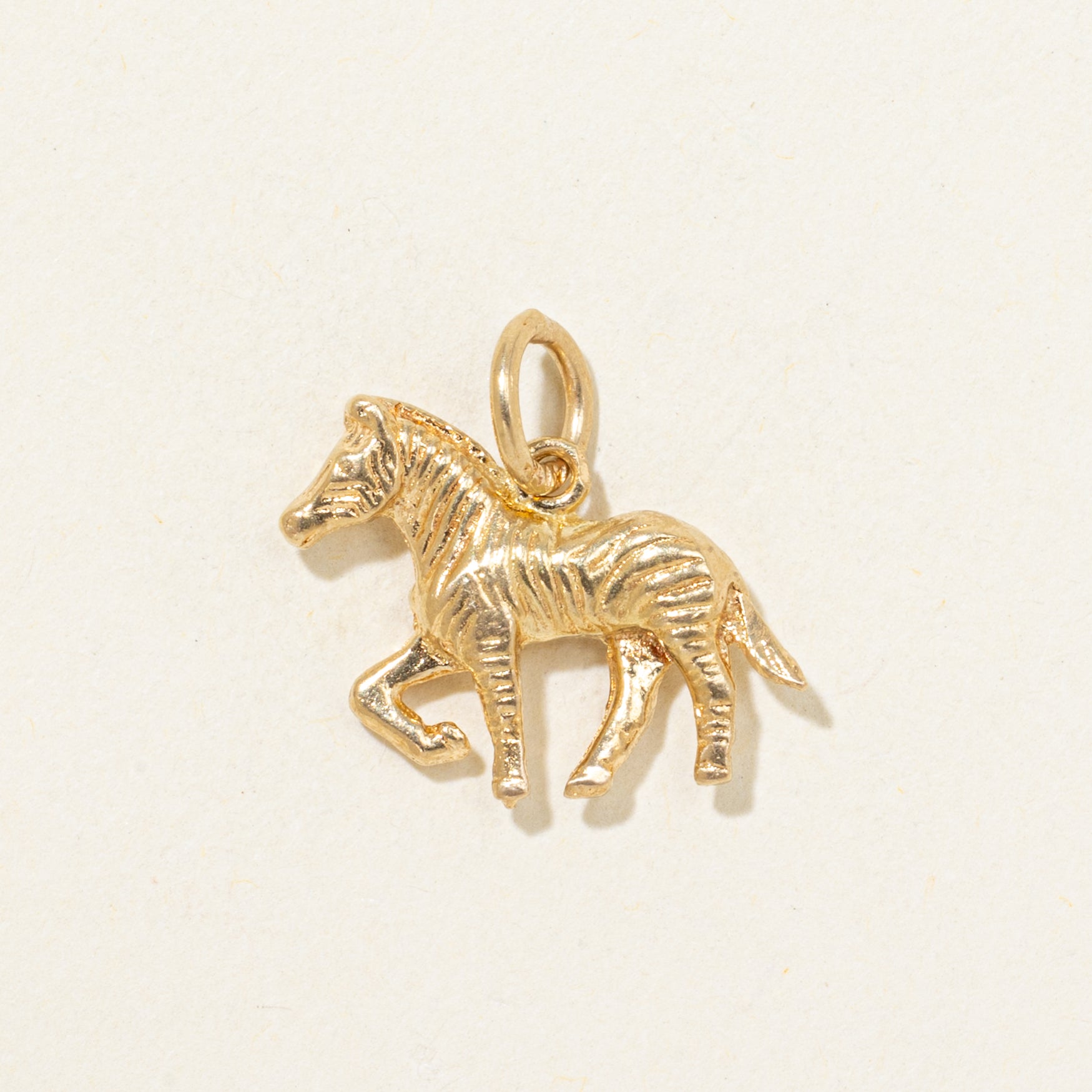 18k Yellow Gold Zebra Charm