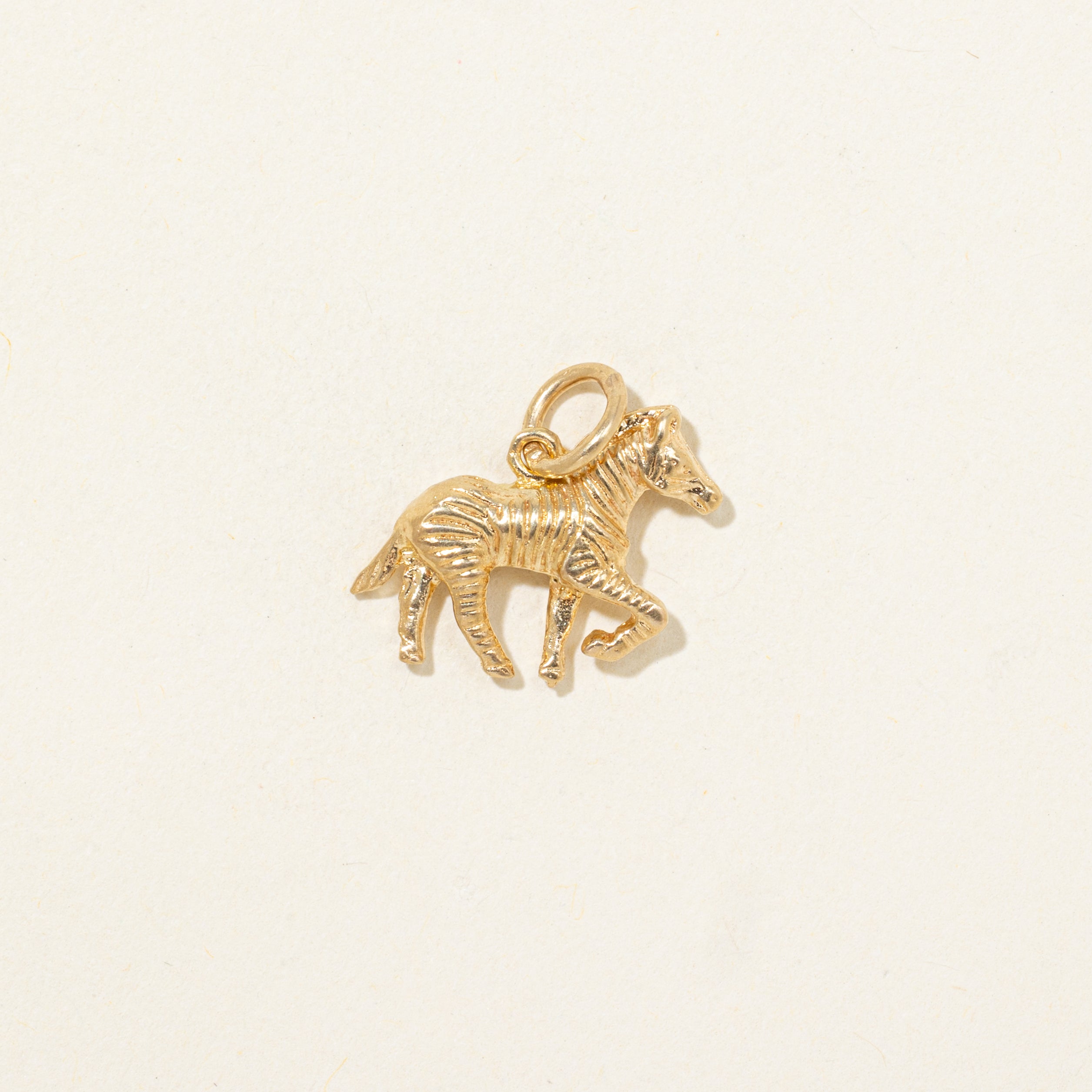 18k Yellow Gold Zebra Charm