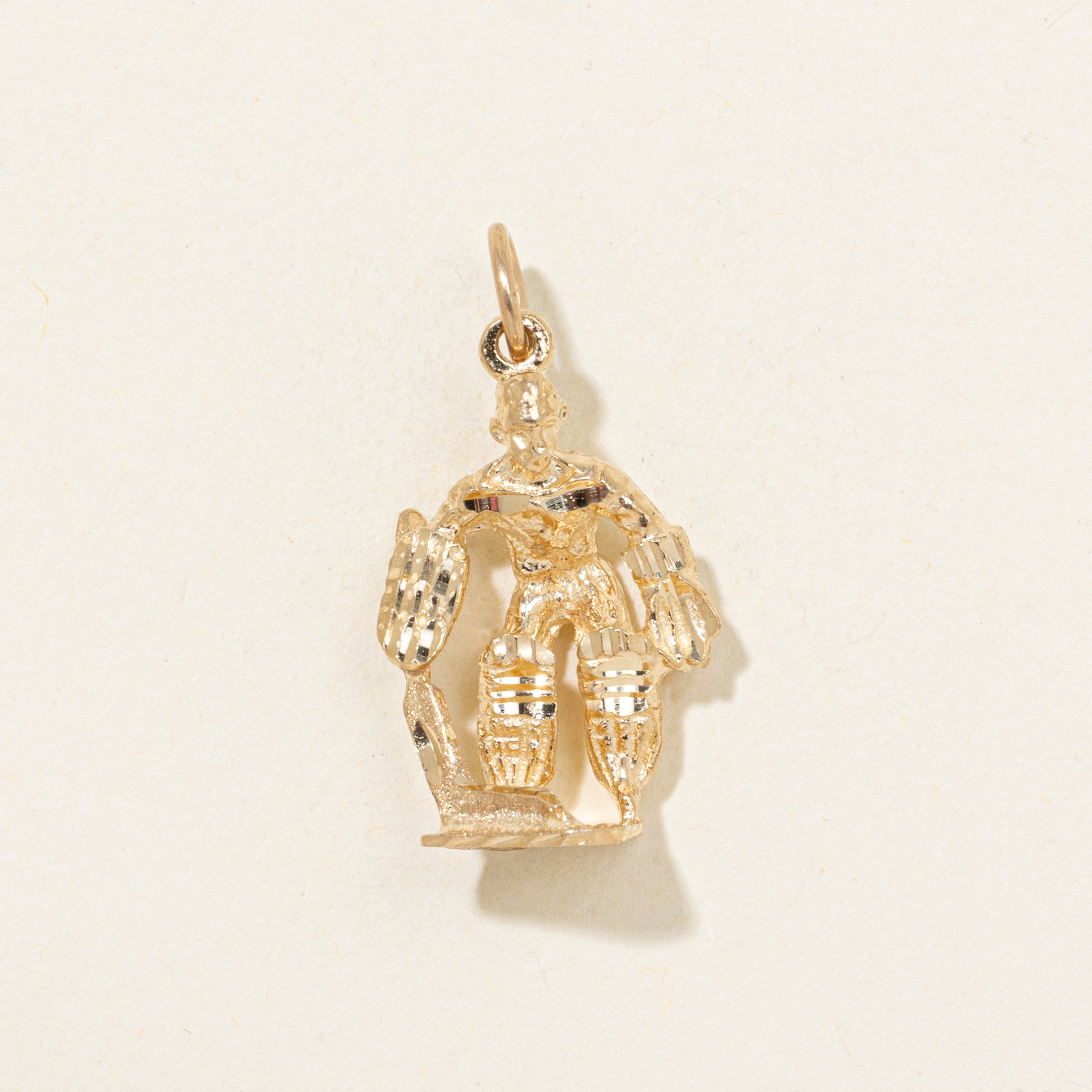 10k Yellow Gold Hockey Goalie Charm