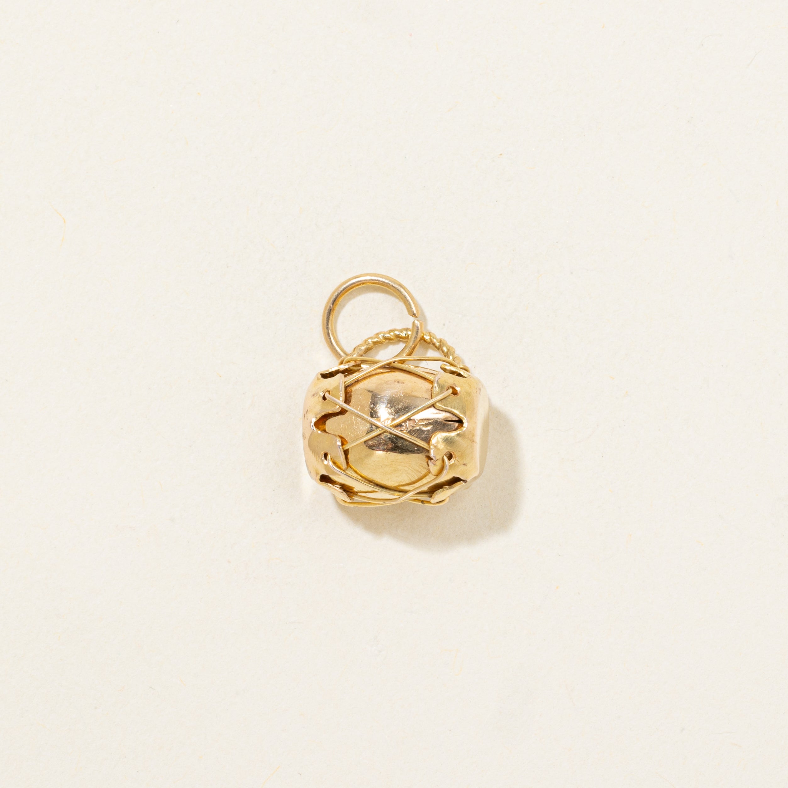 18k Yellow Gold Drum Charm