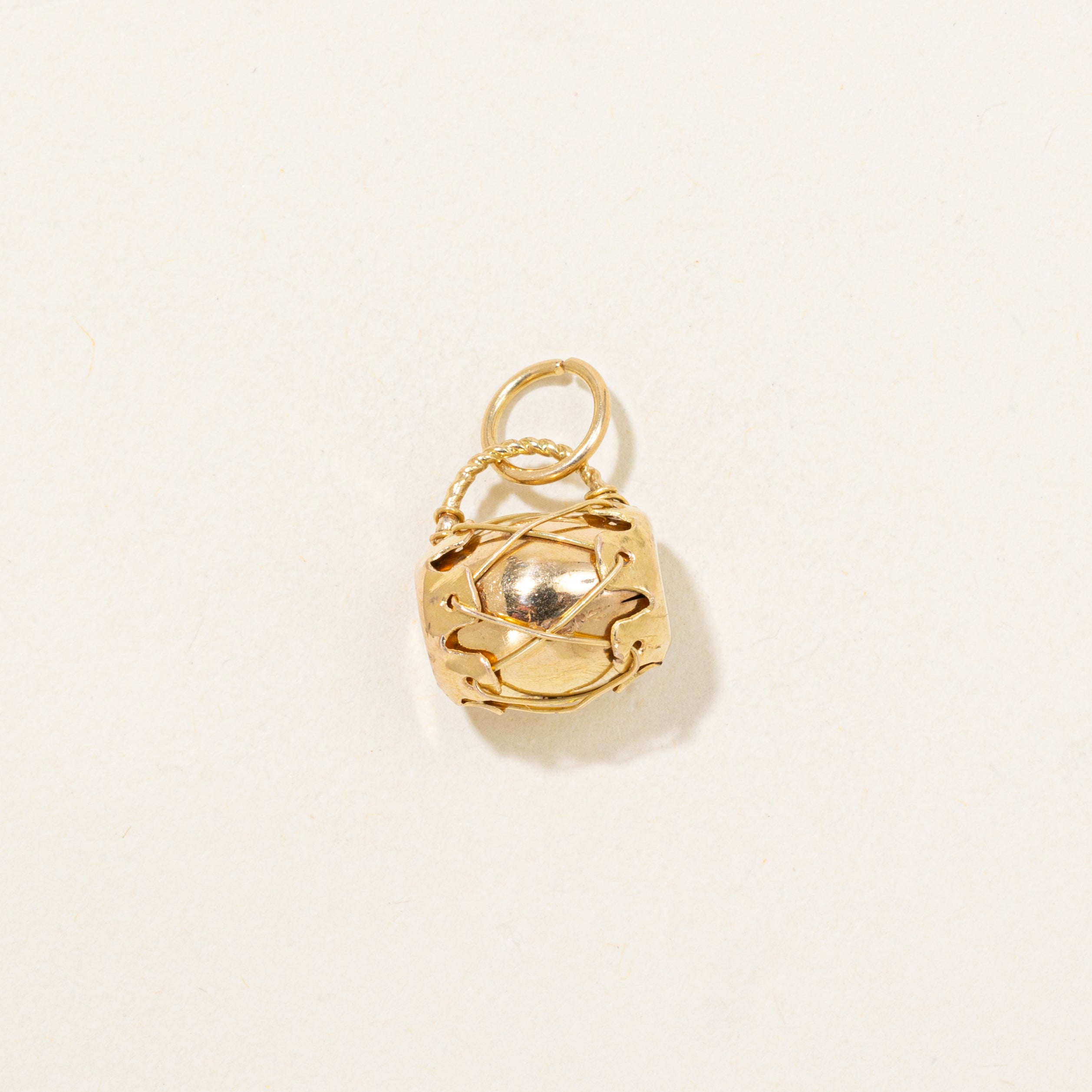 18k Yellow Gold Drum Charm
