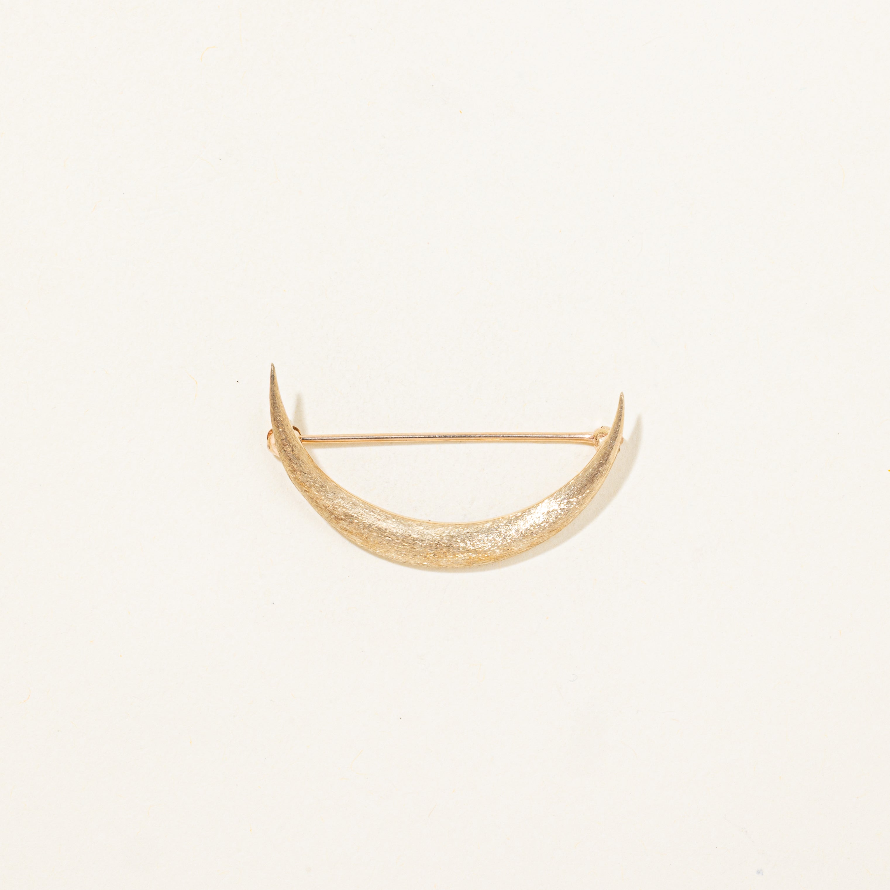 14k Yellow Gold Crescent Moon Brooch