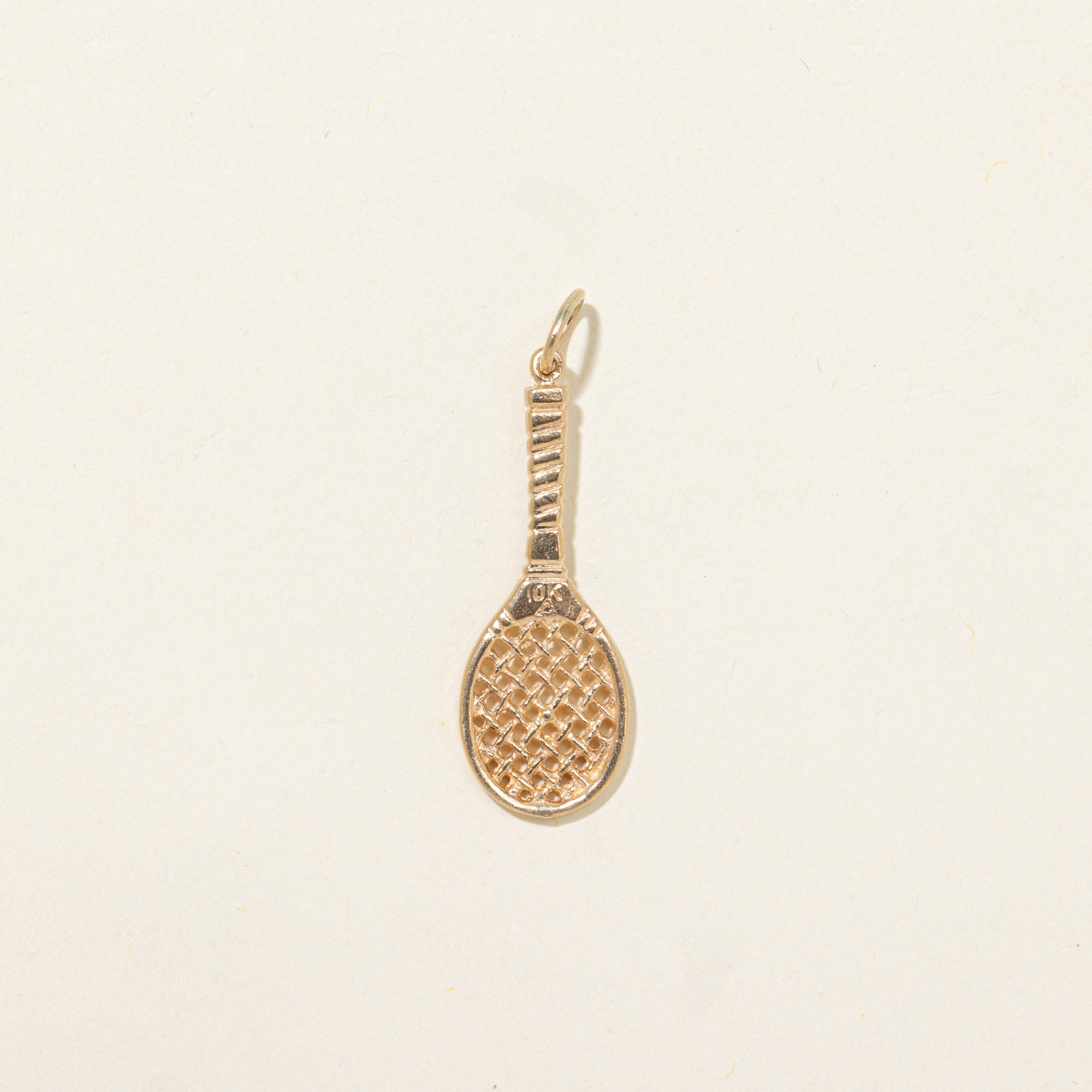 10k Yellow Gold Tennis Racket Charm