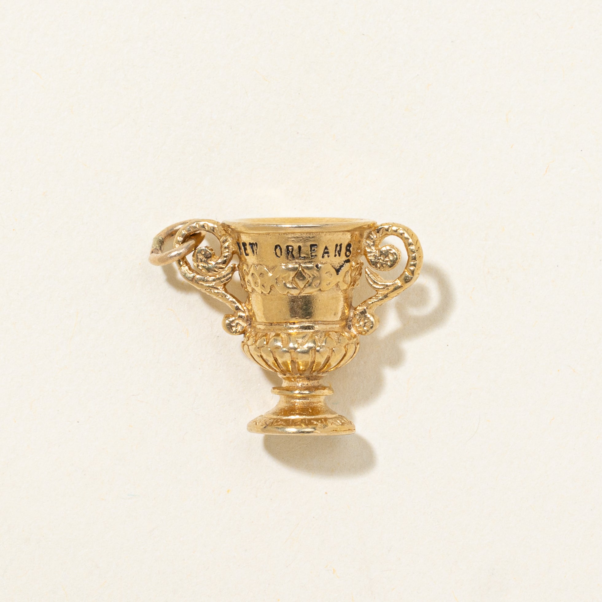 14k Yellow Gold New Orleans Sugar Bowl Classic Trophy Charm